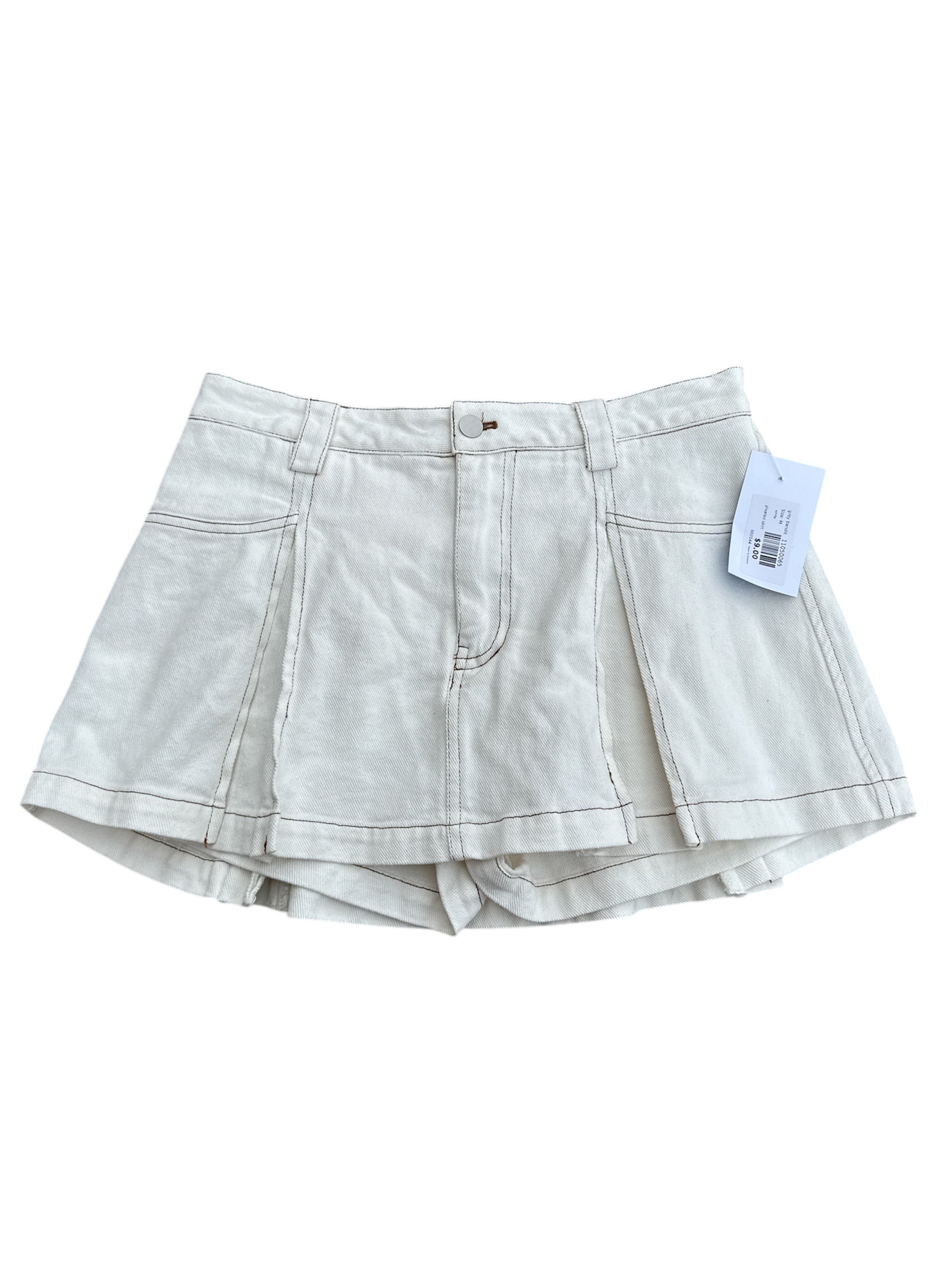 white grey bandit pleated skirt, M