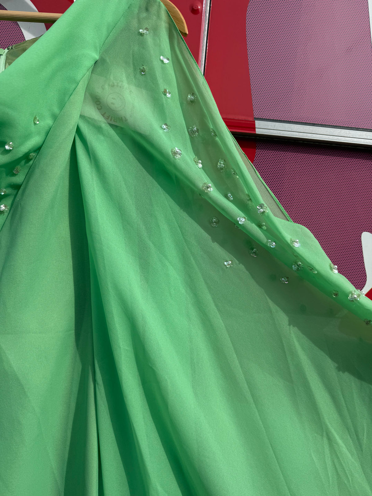 green madison avenue flowy sequin vtg maxi, 10