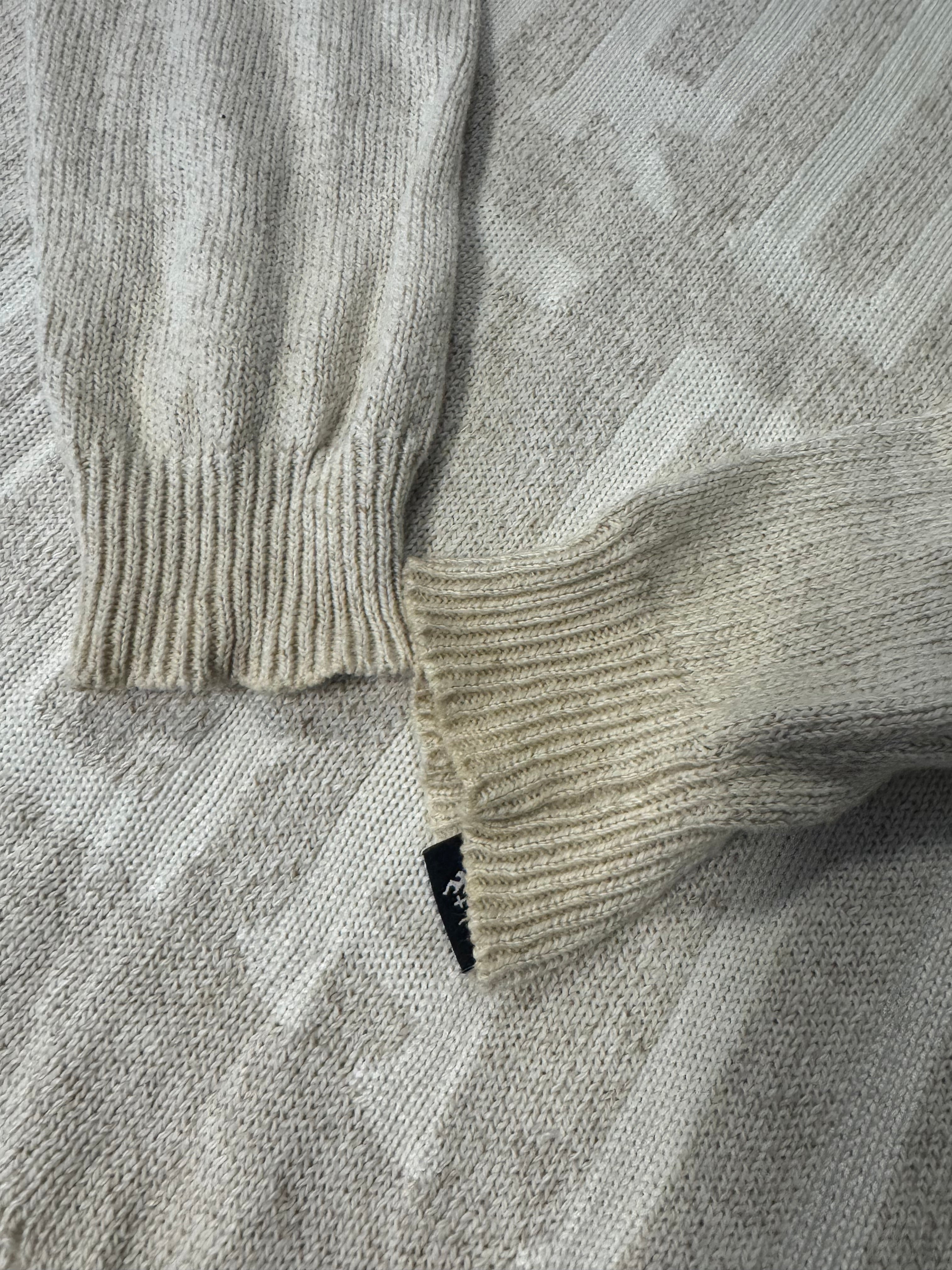 beige drop dead distressed drop dead sweater, m