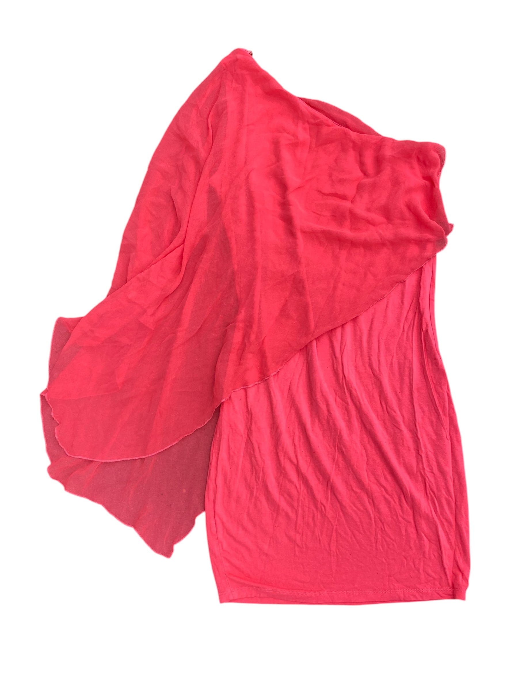 pink zara trafaluc one shoulder draped dress, M