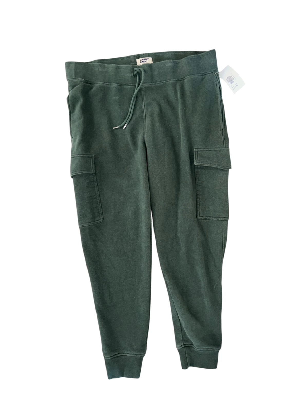 green lands end jogger sweats, L