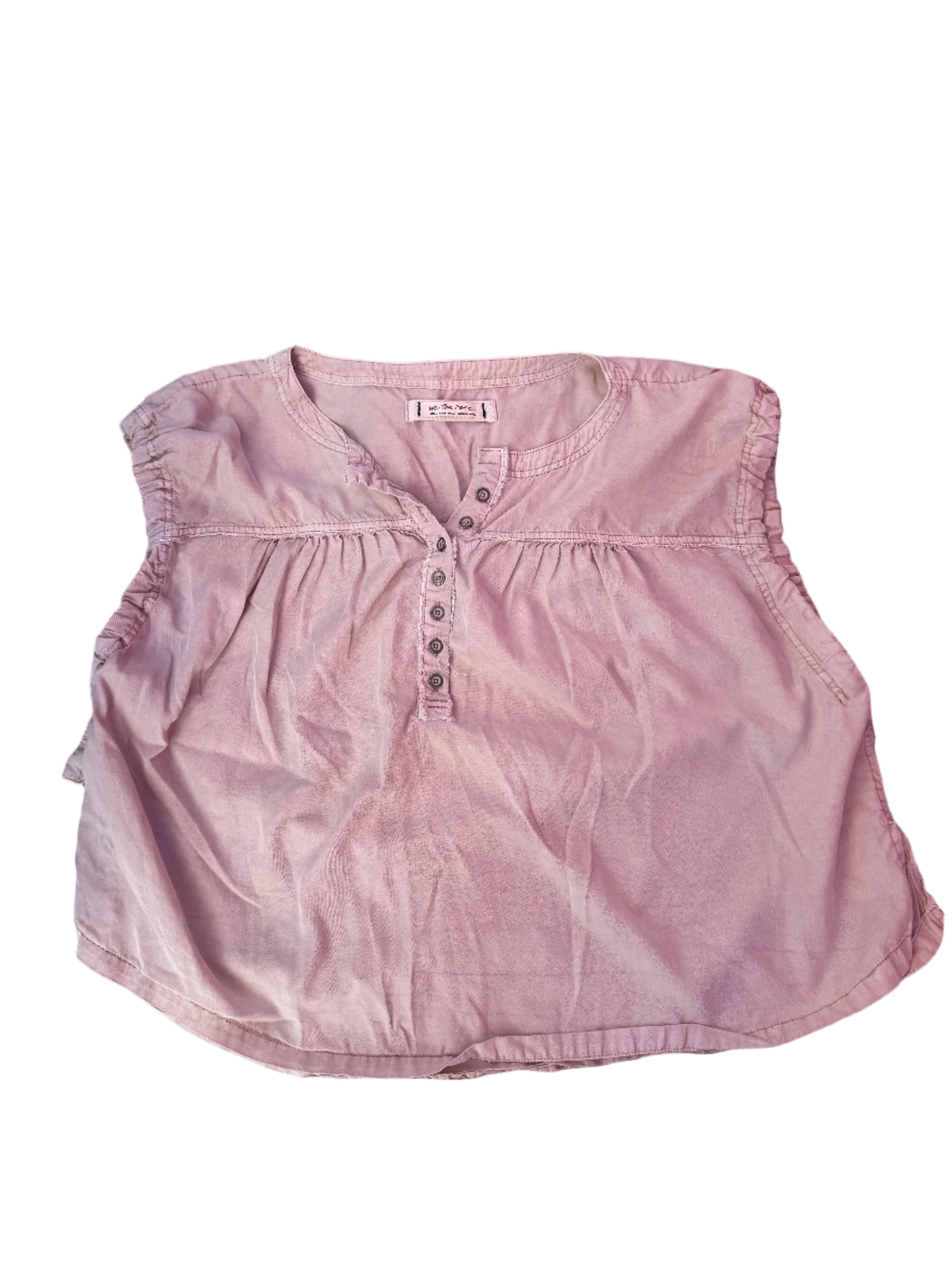 Cream We the free Short sleeve button down, S