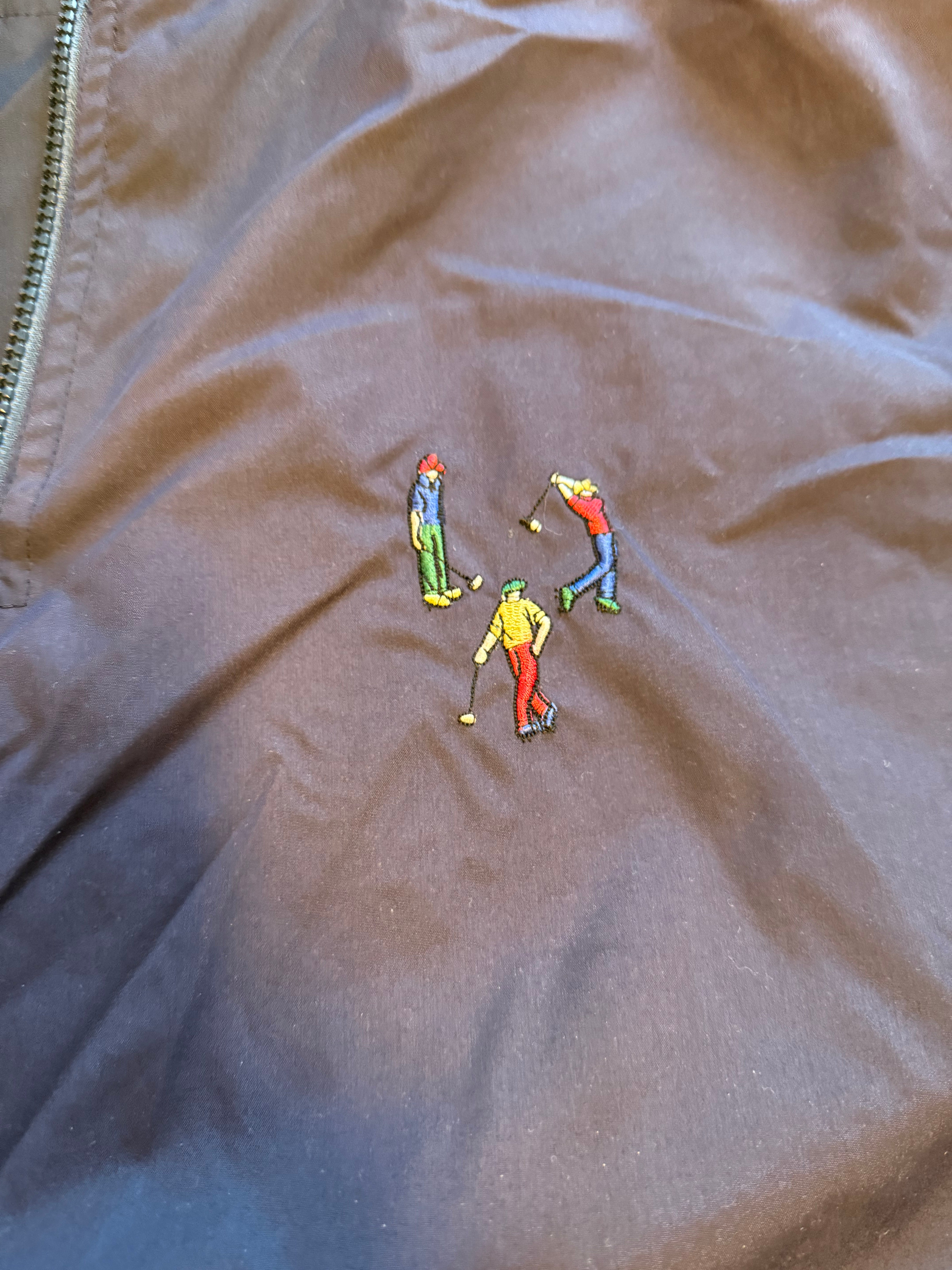 navy blue pivot rules golf windbreaker, L