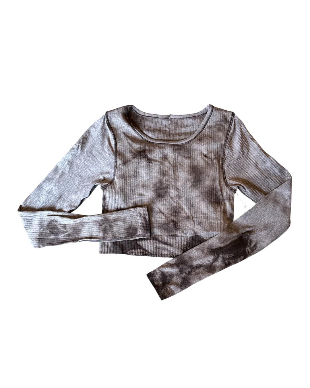 Gray lululemon Tie dye ls crop Athletic top