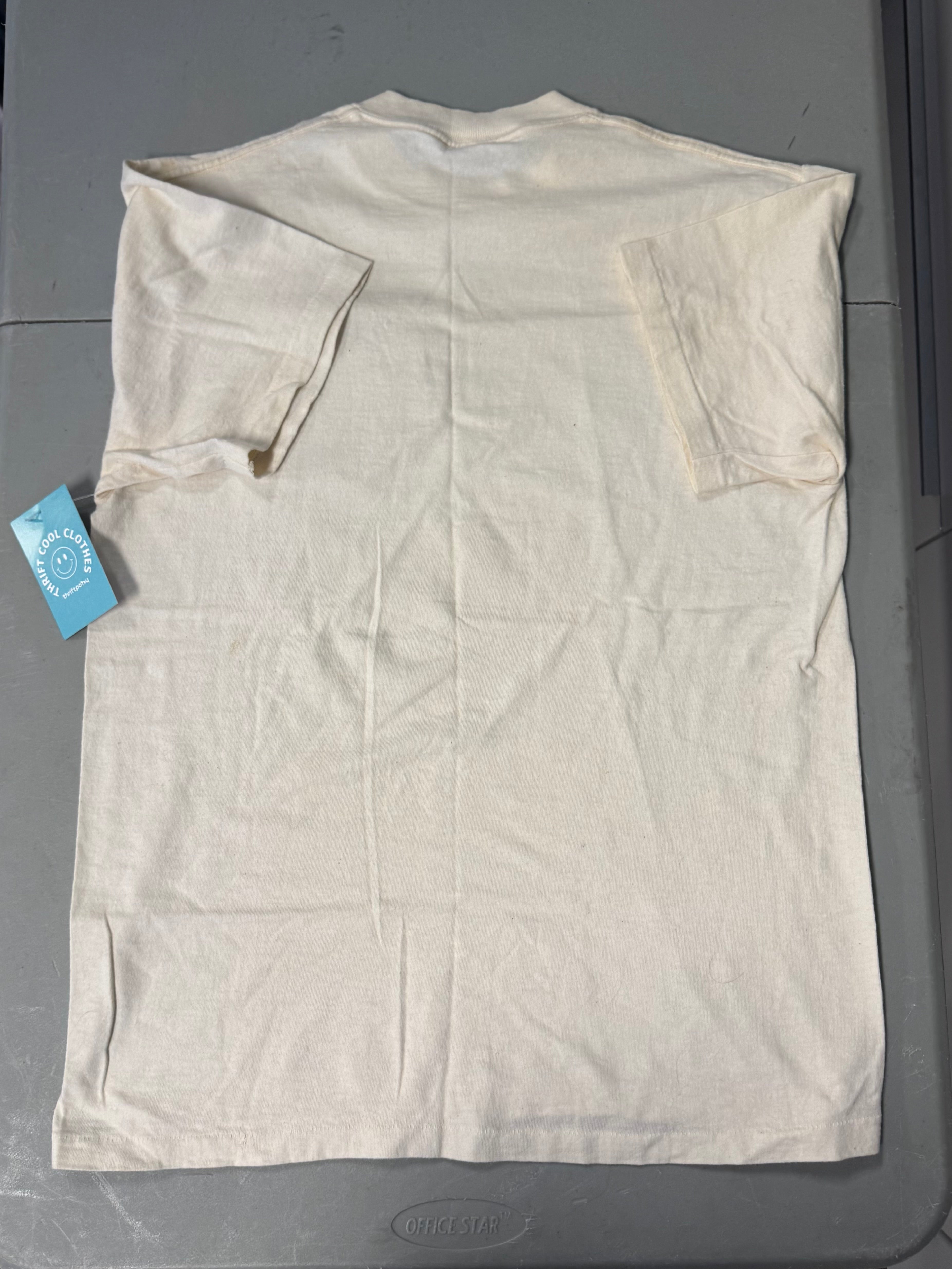 Cream Oneita NASCAR tee, M