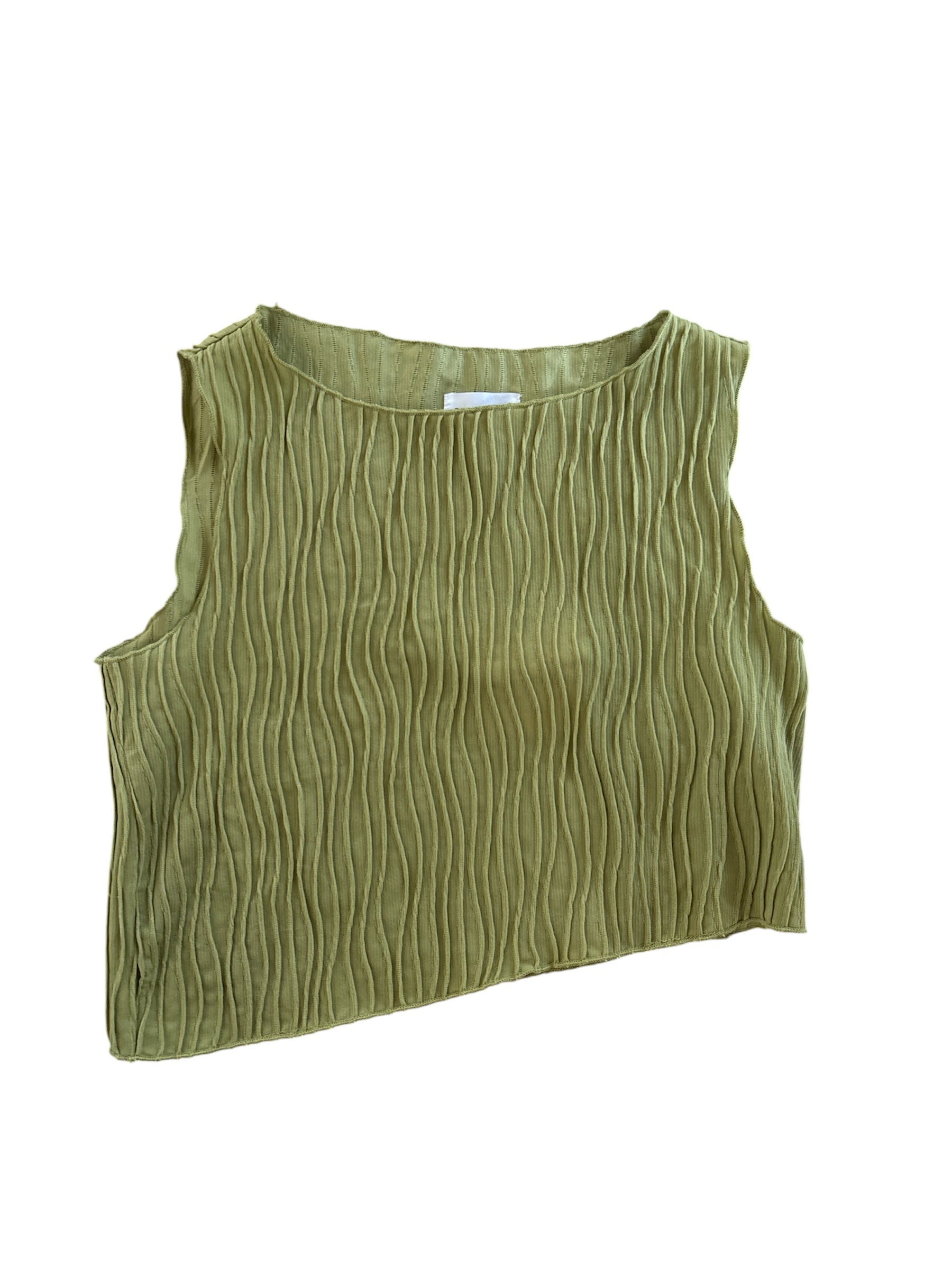 green superdown nwt eleanor asymmetrical texture crop, s