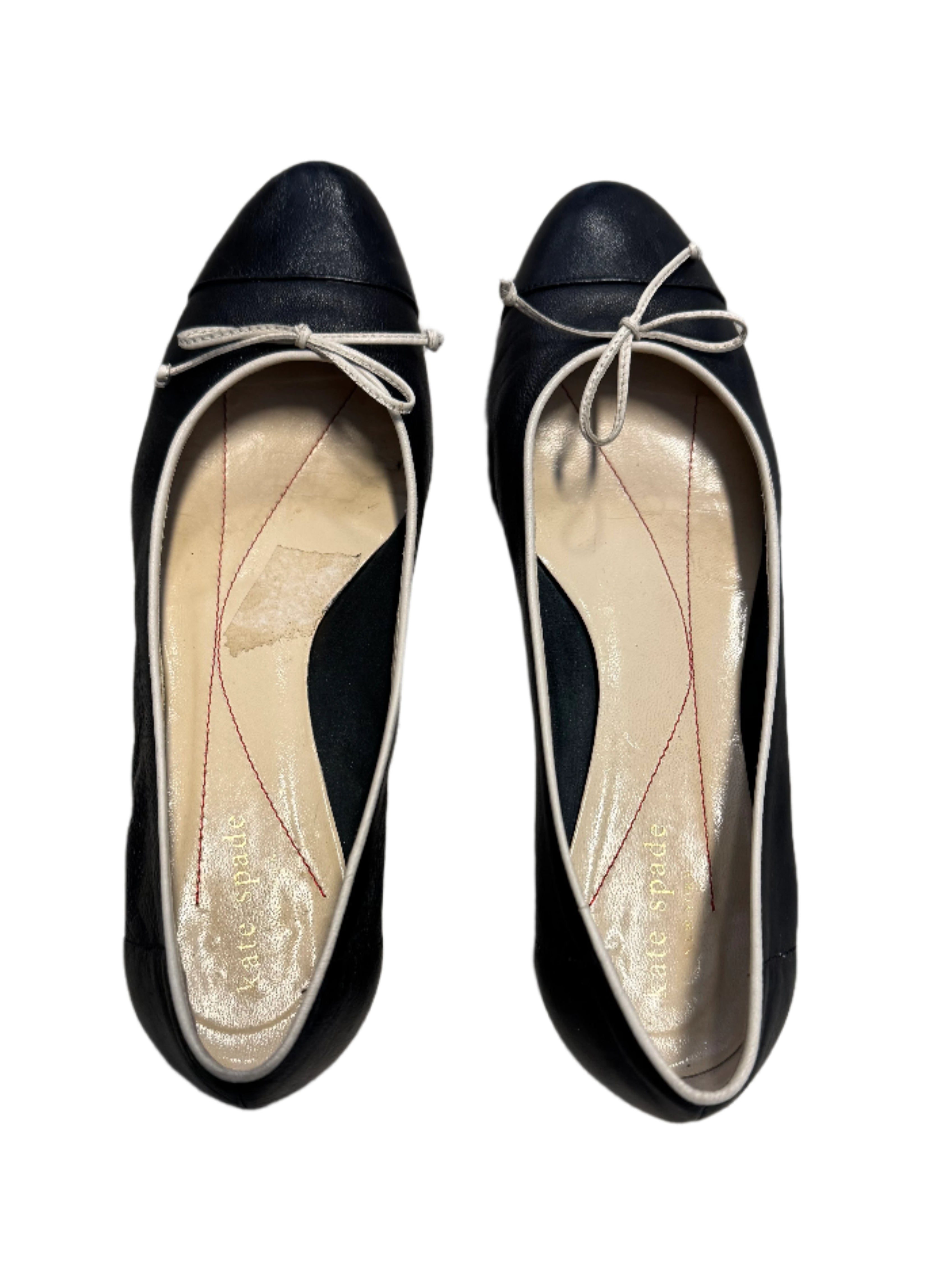 Black Kate spade Leather kitten heels, 7.5