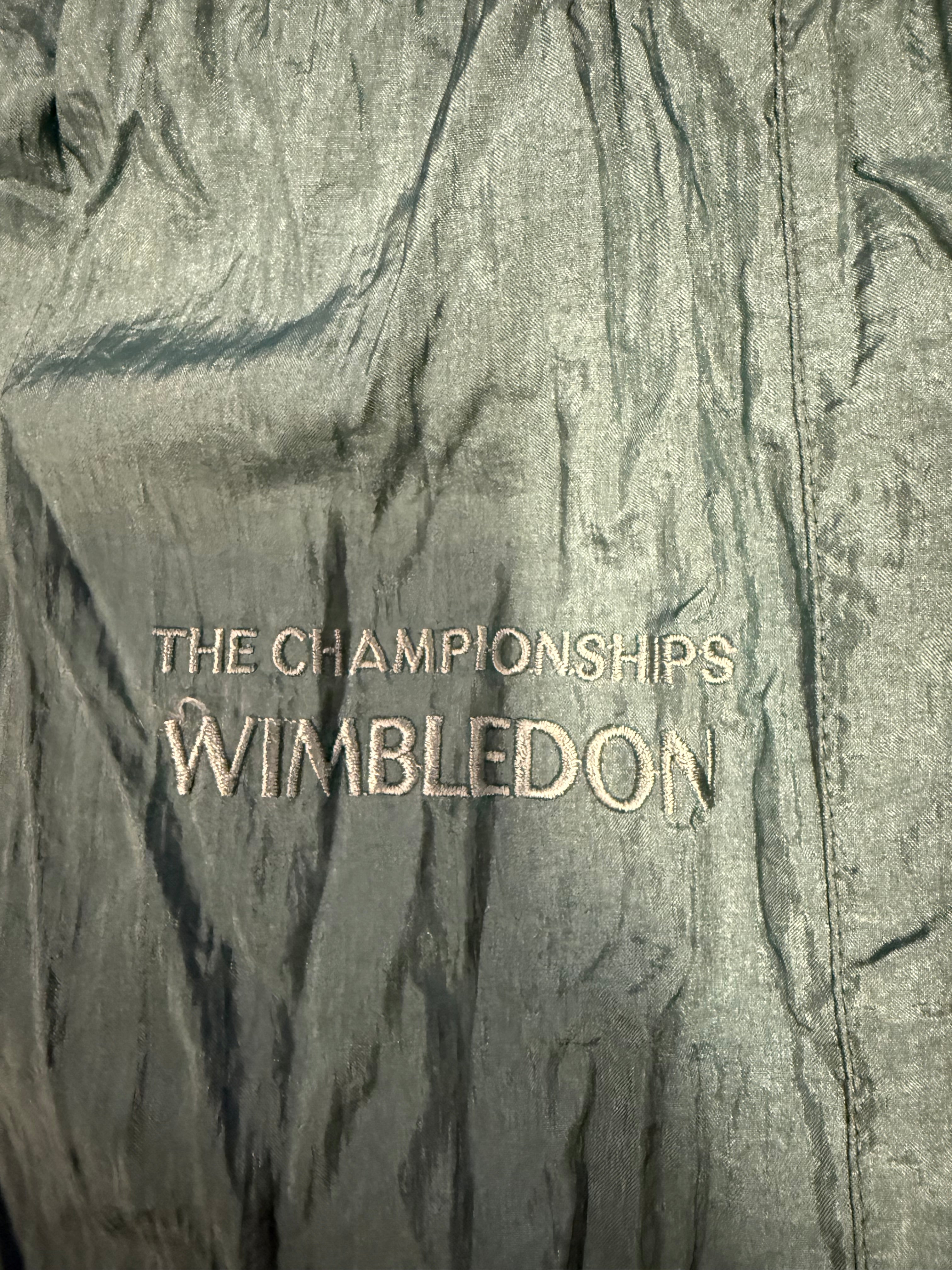 green wimbledon swishy pants, L