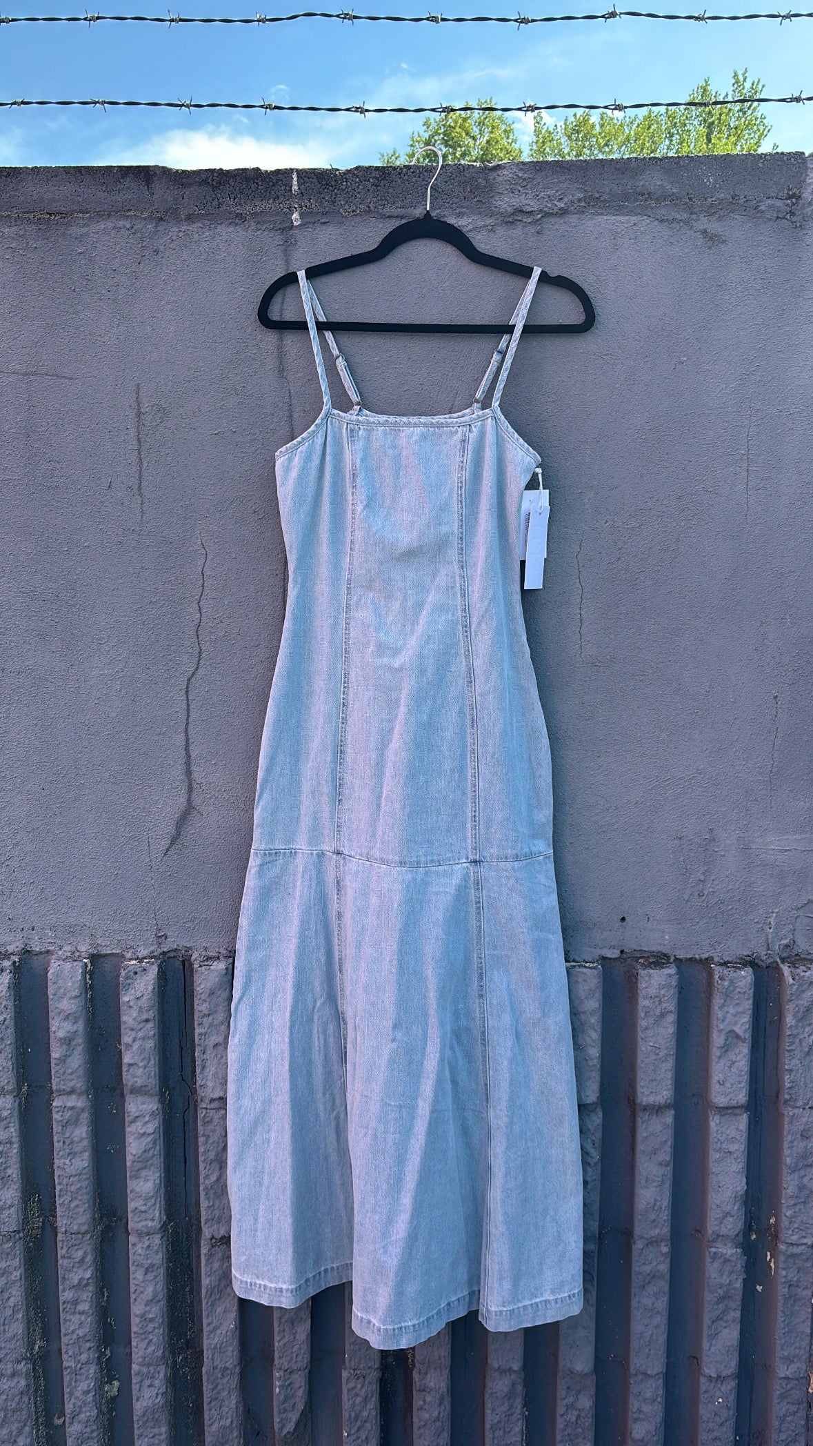 blue indigo rein nwt denim meremaid dress, s
