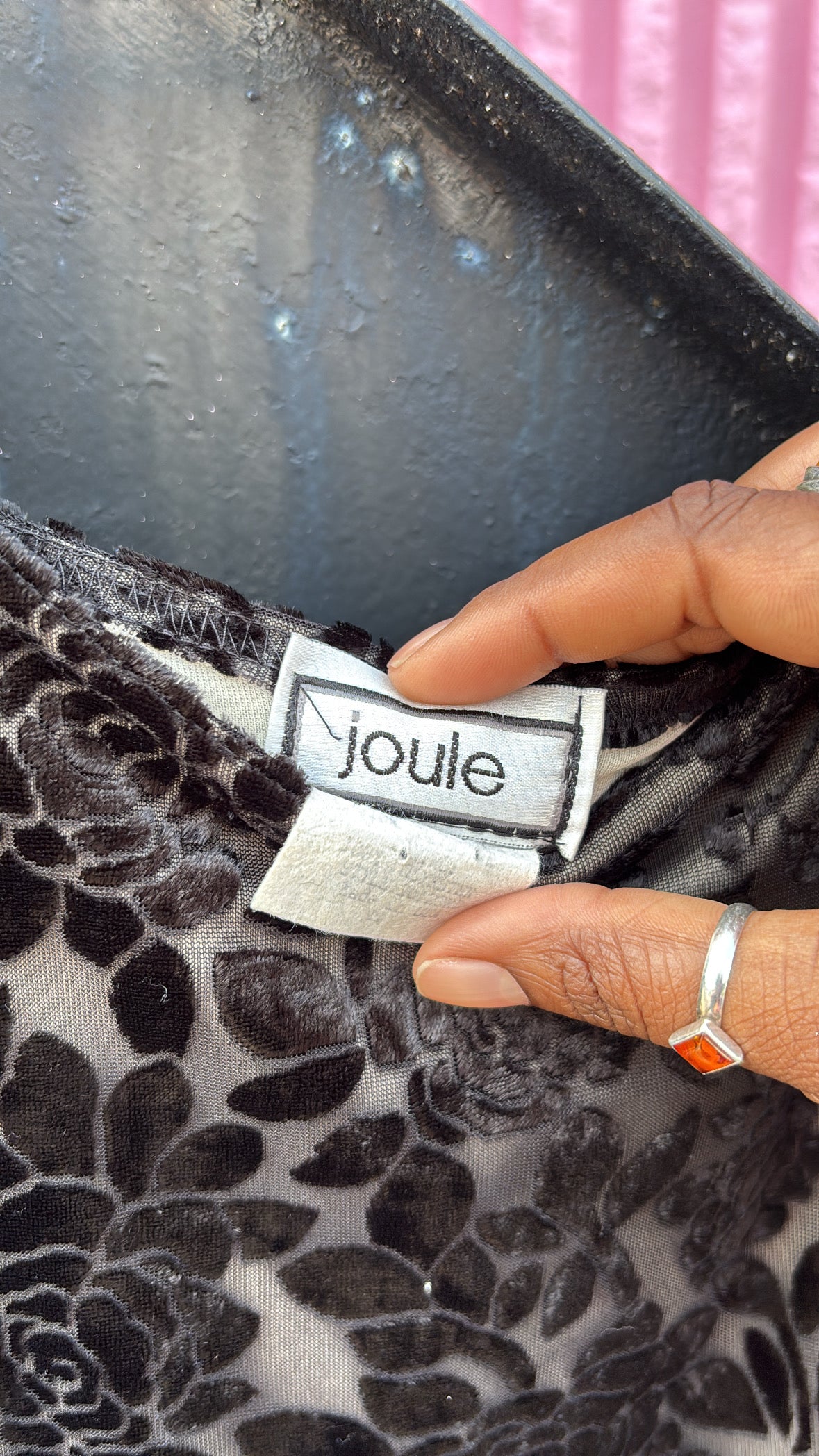 black cream joule floral velvet tank dress