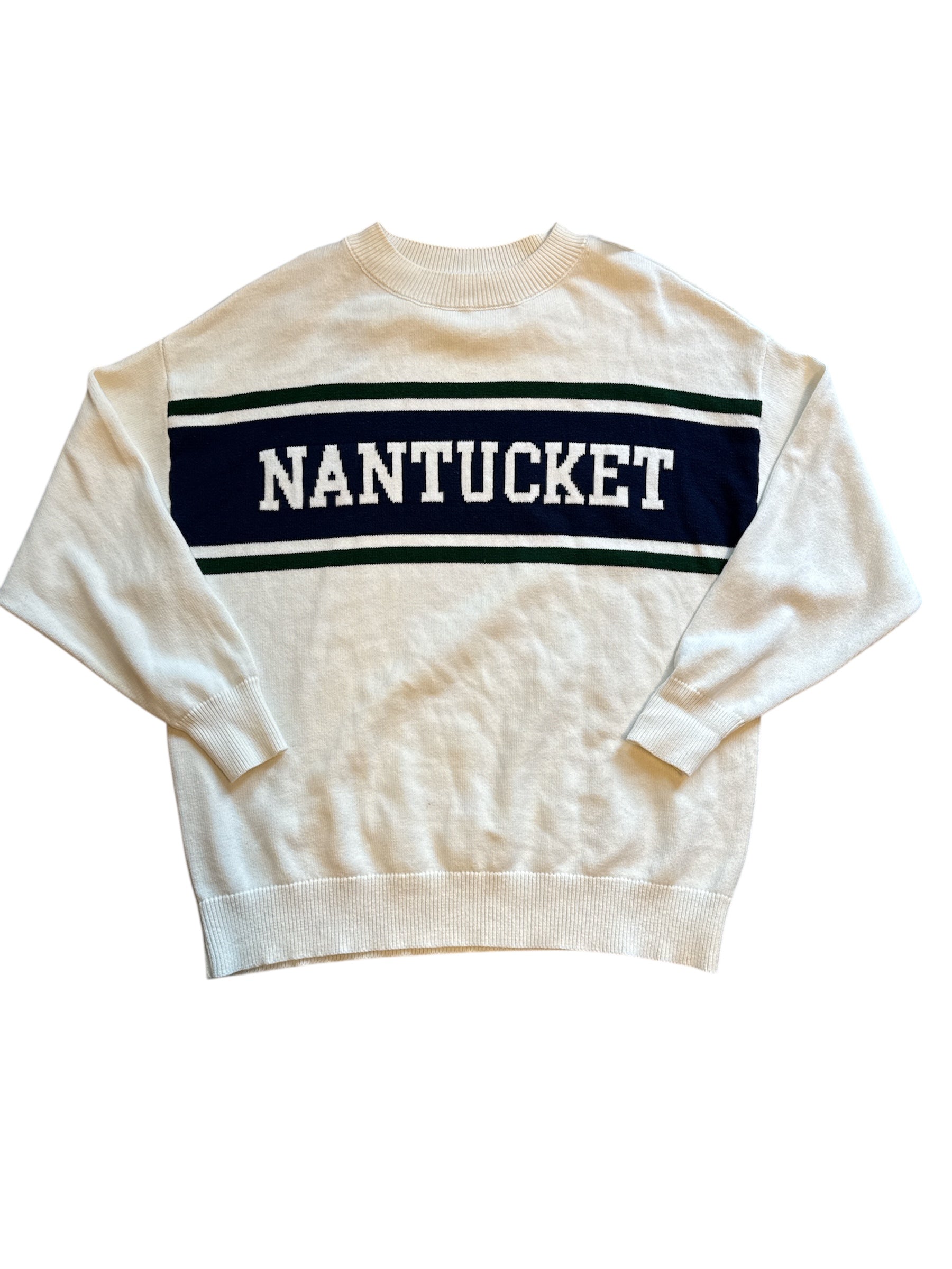 white moonrise nantucket sweater, L