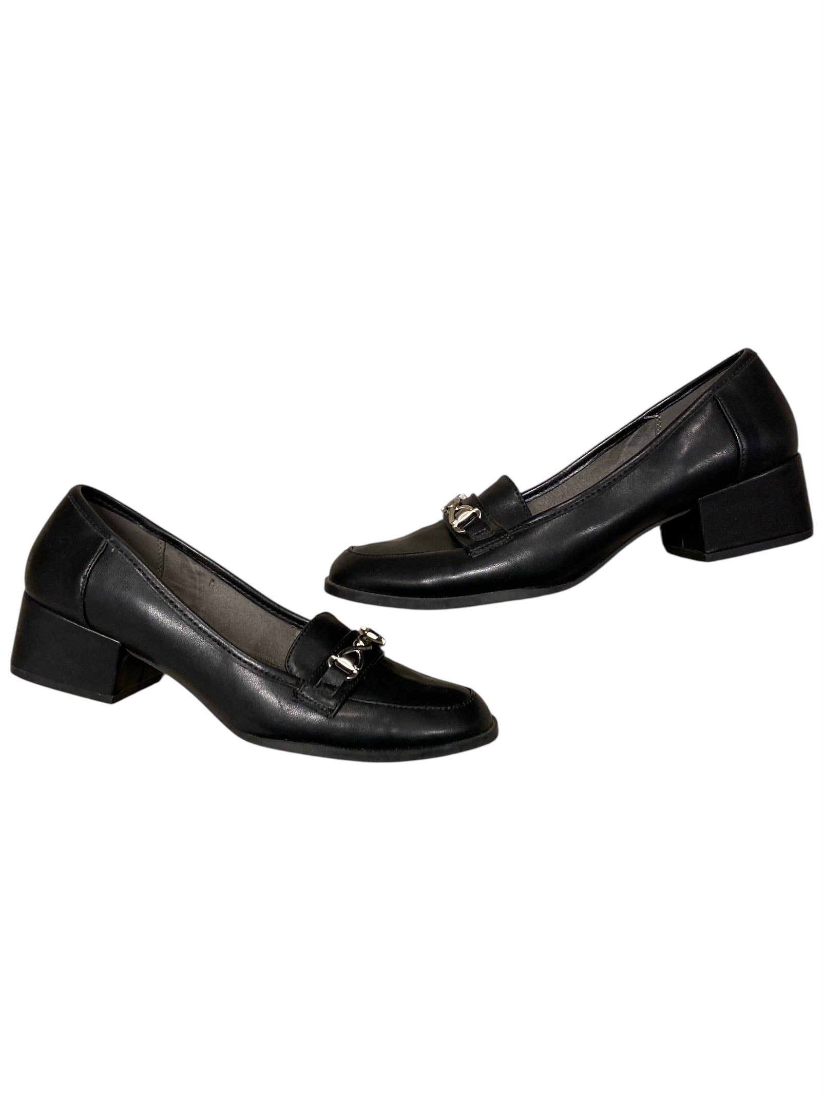 black adrienne vitadini vtg heeled loafers, 9
