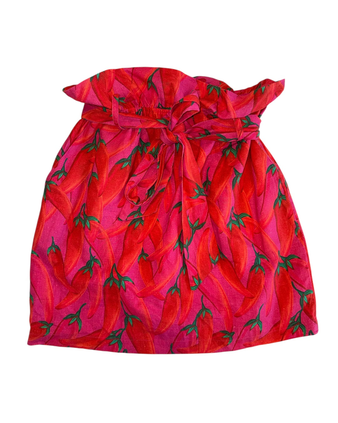 pink red farm rio pepper elastic skirt, s