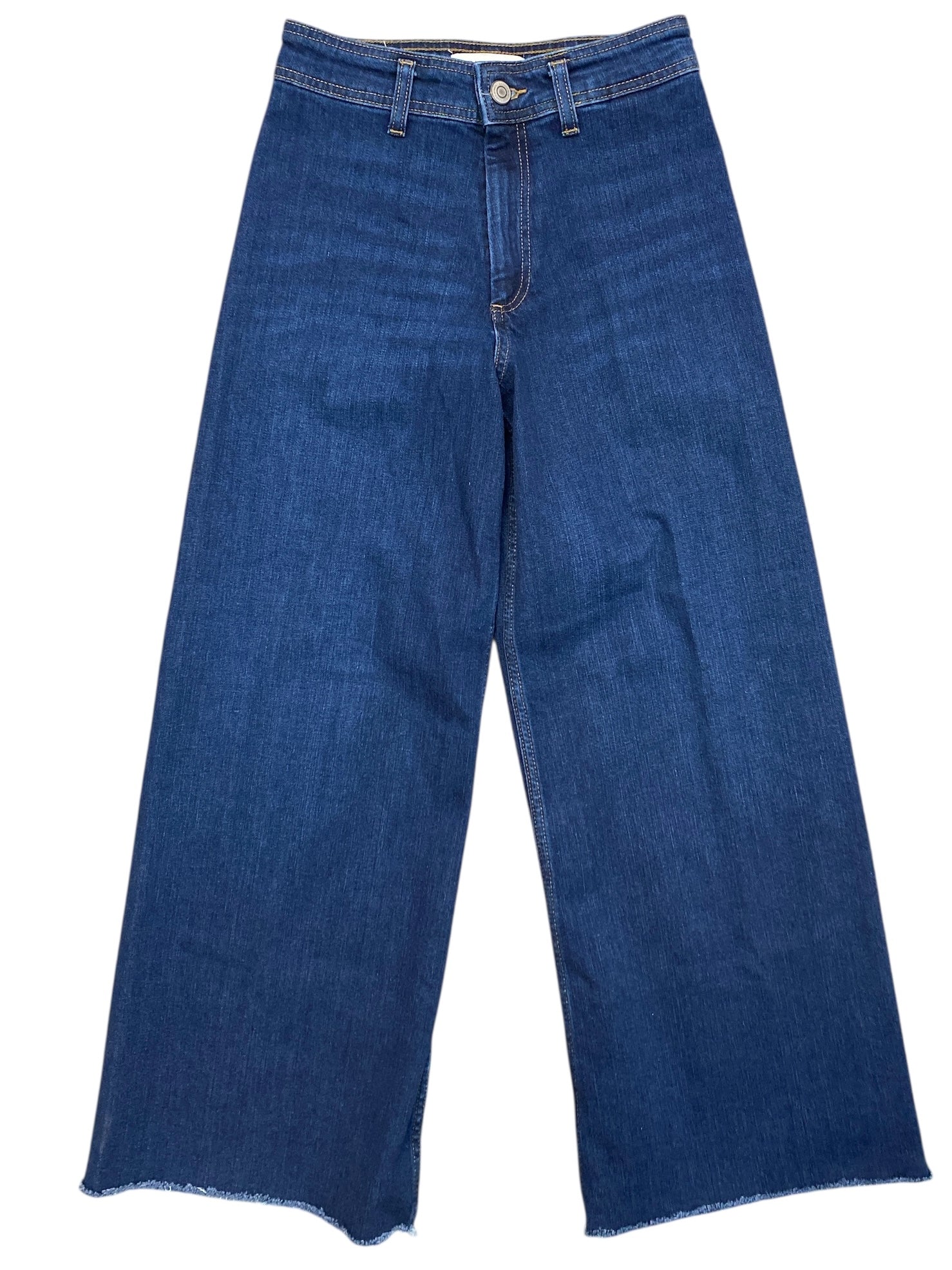 blue Zara Wide leg crop pants, 6