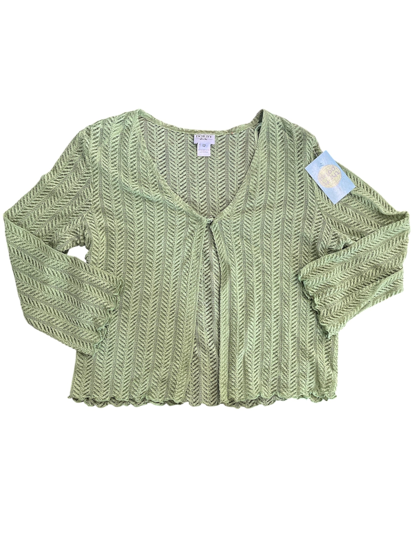 Green Dorby Knit lil cardy, 12