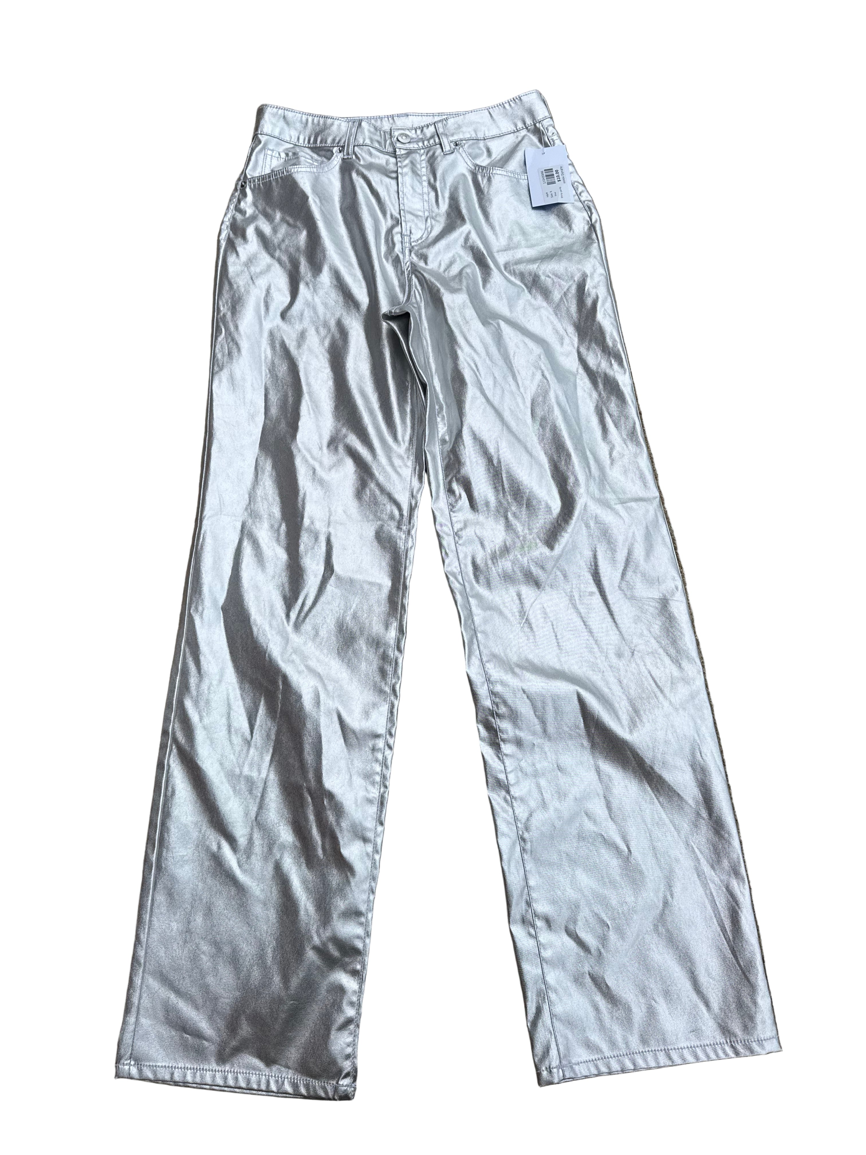 Silver H&M Shiny pants, 6