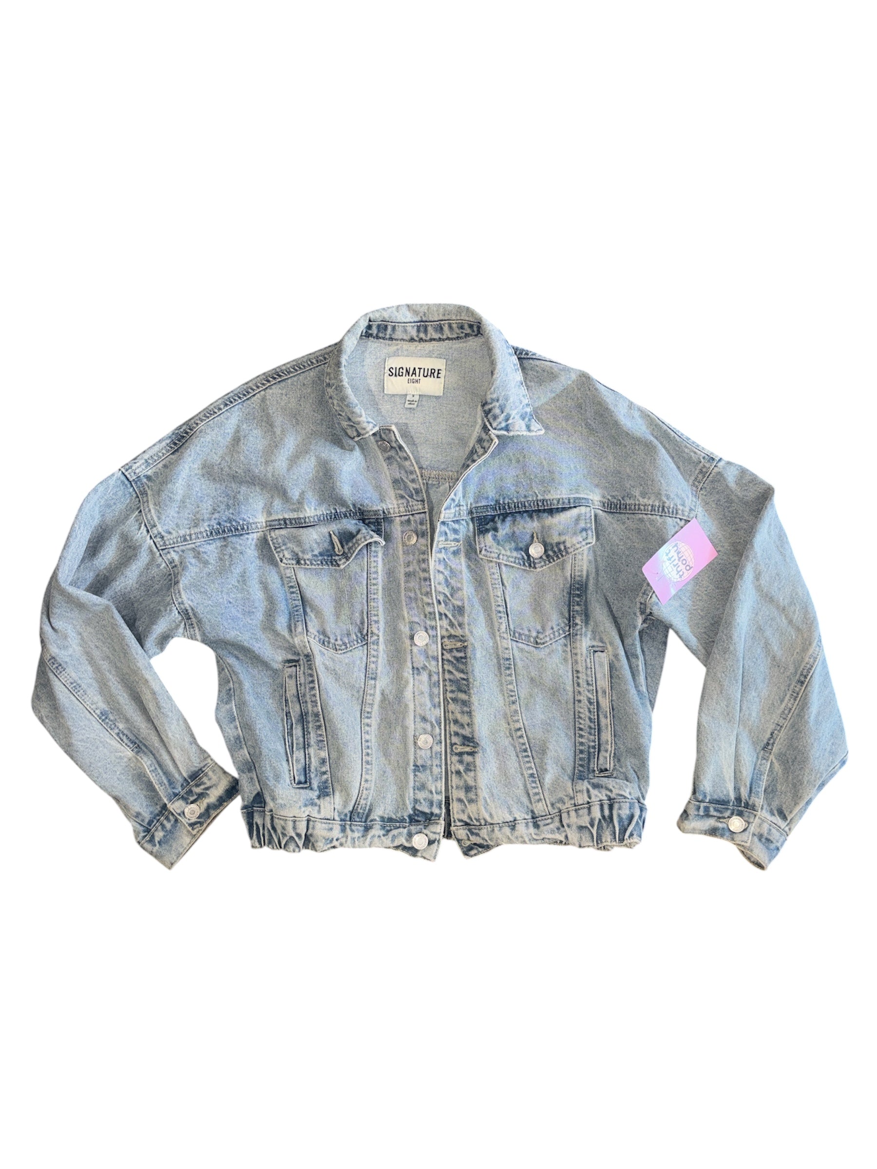 blue signature eight denim elastic jacket, s