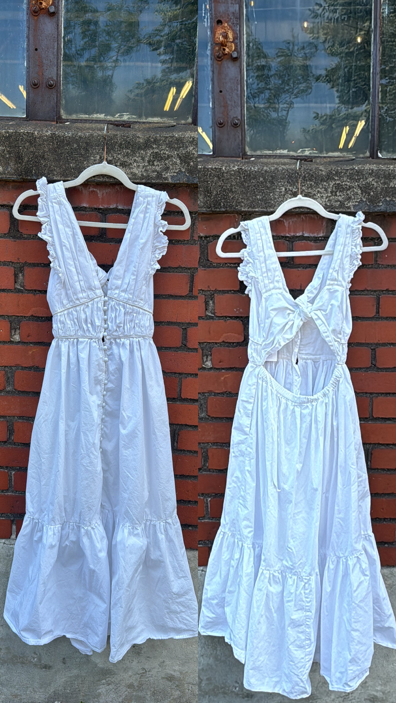 White Opt Tank tie dress, S