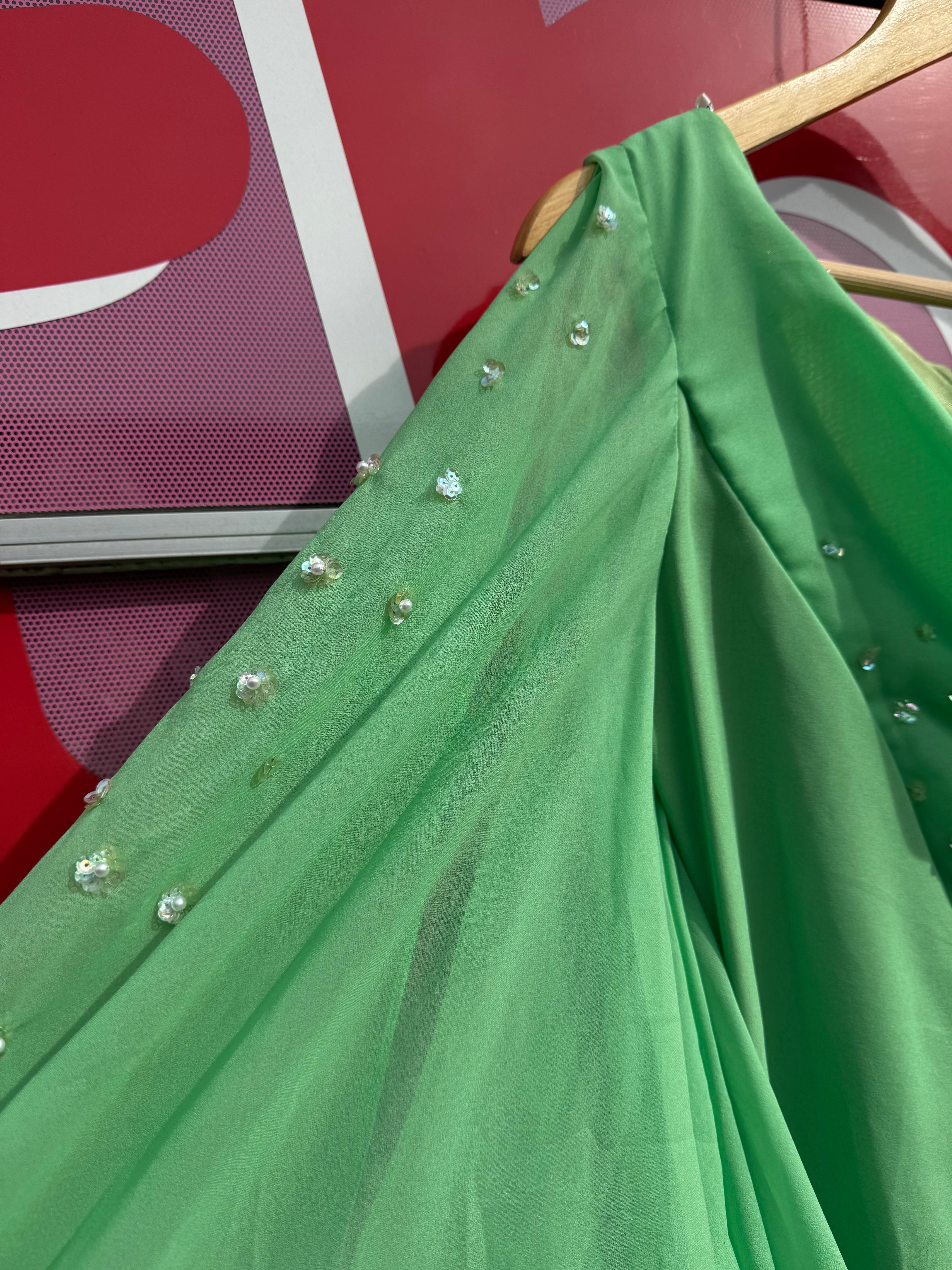 green madison avenue flowy sequin vtg maxi, 10