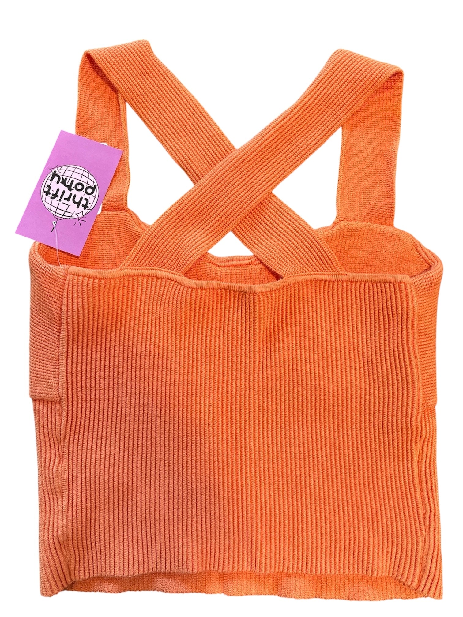 orange abercrombie & fitch ribbed tank, small