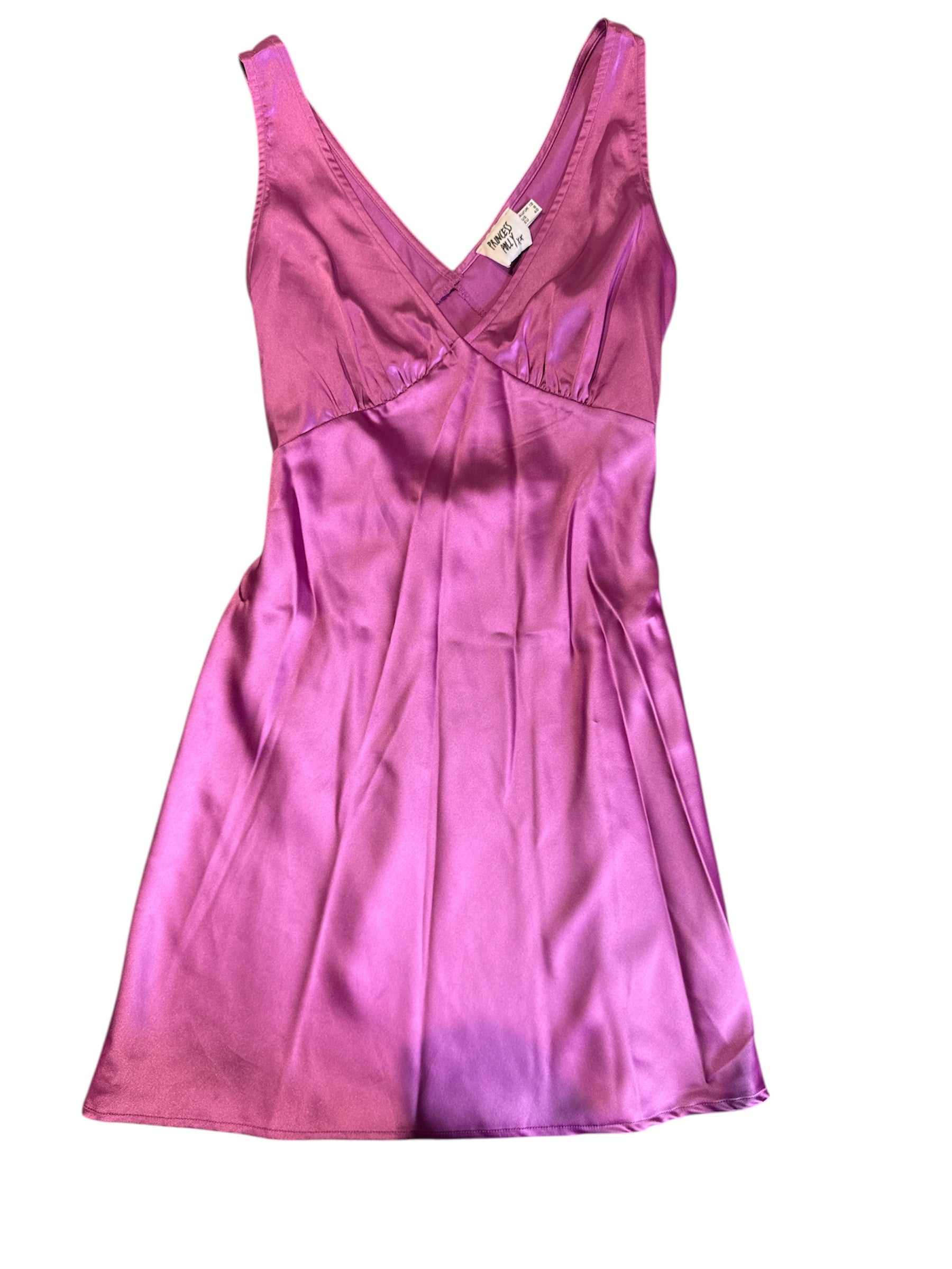 purple ish pink princess polly satin double v dress, 8