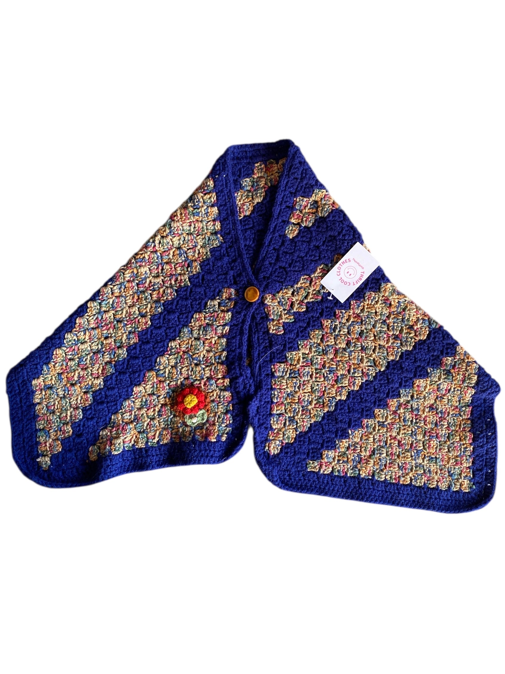 Navy Crochet shawl s/m