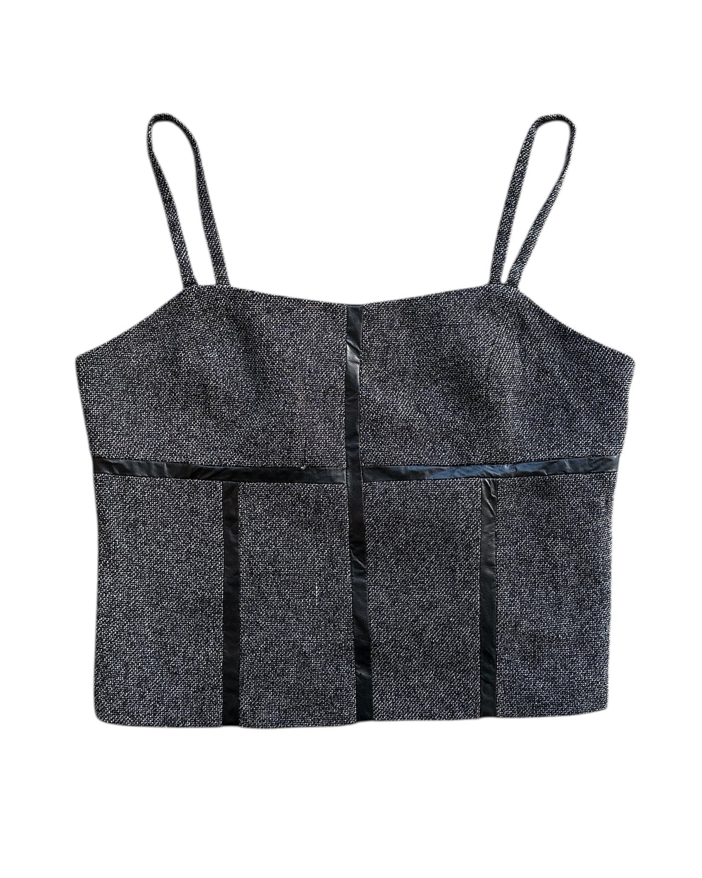 gray black nicole suits tweed square neck tank, 10