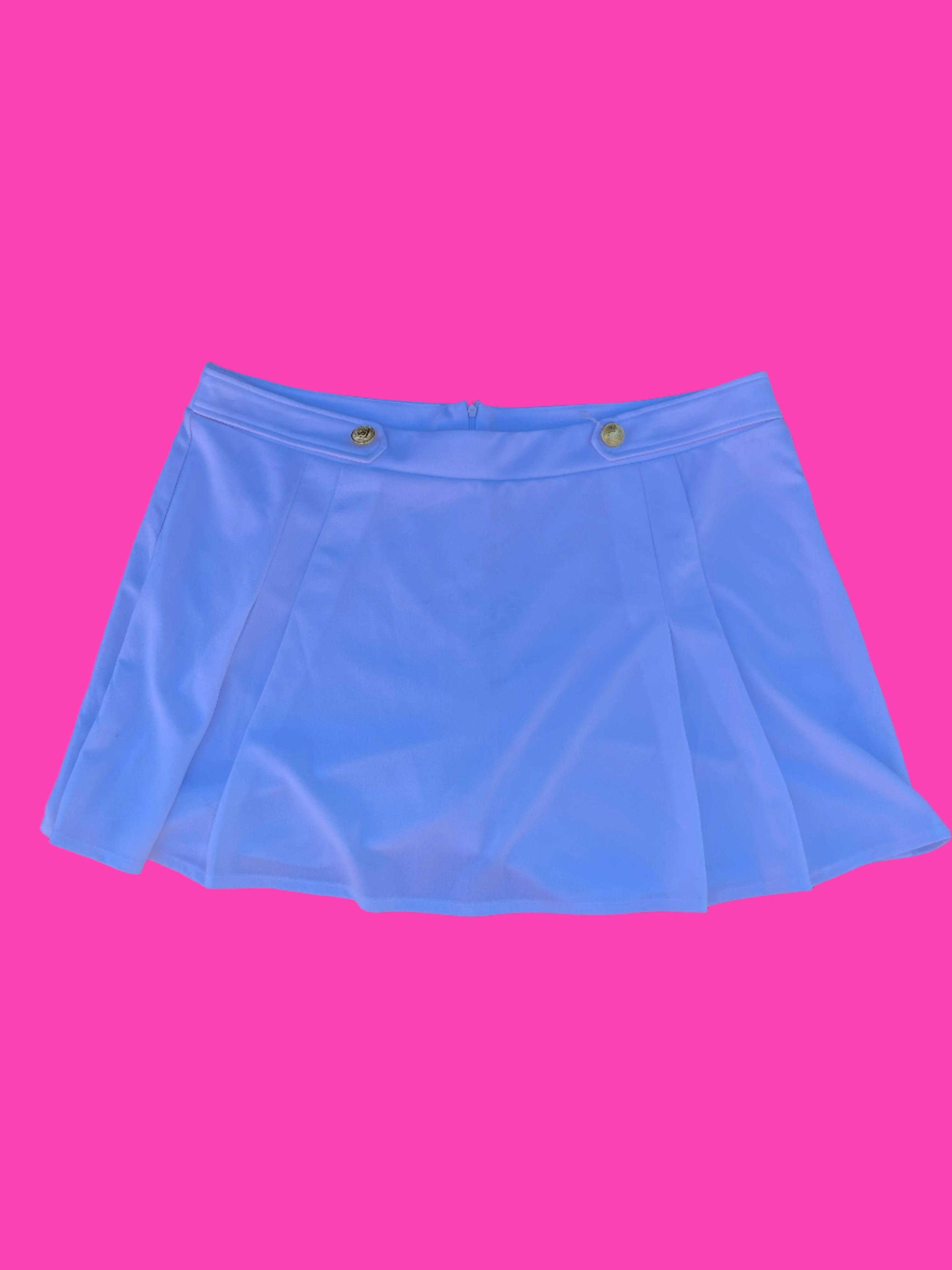white its mini skirt w buton, 3x