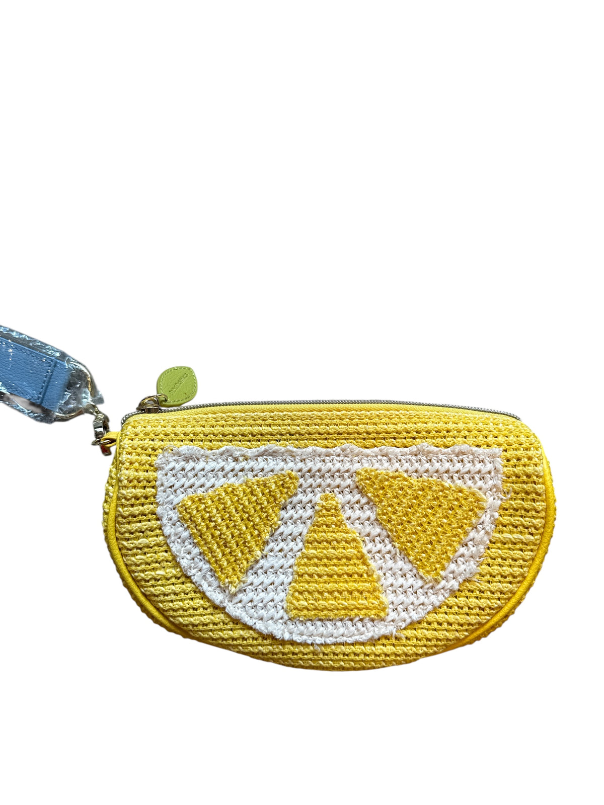 yellow lemmon wedge wristlet