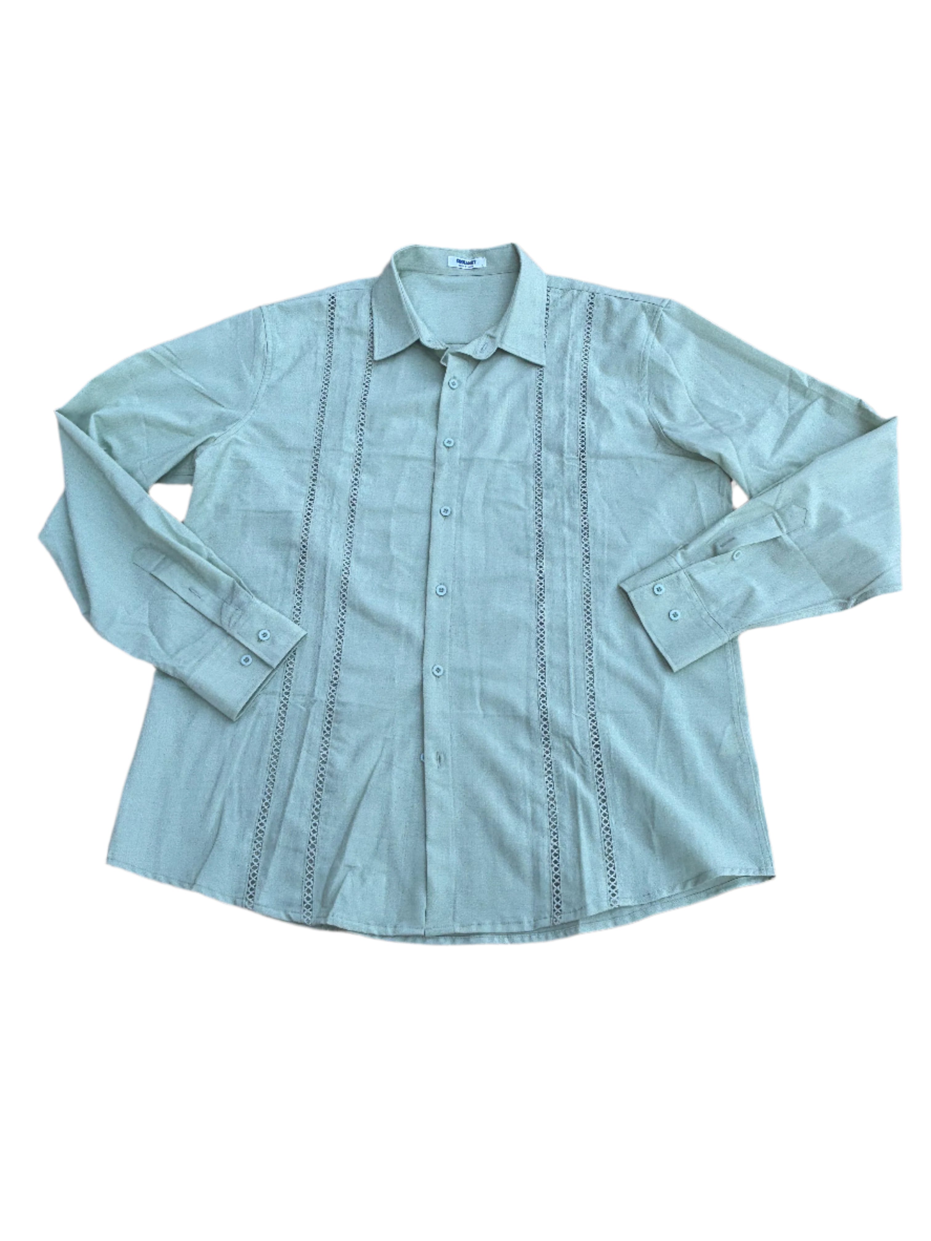 green coofandy button down w eyelet, L