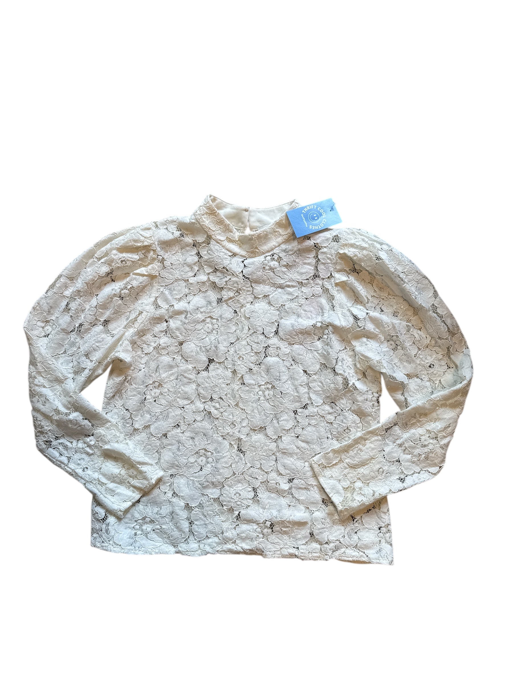 white wayf lacey long sleeve, m