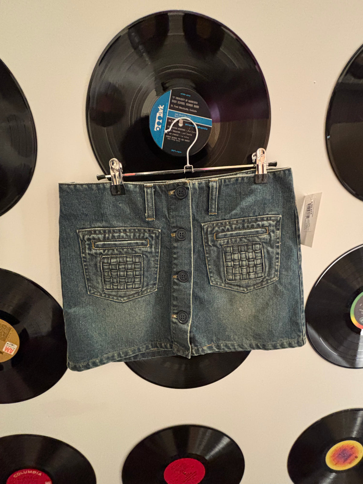 blue American Eagle denim button skirt, 2