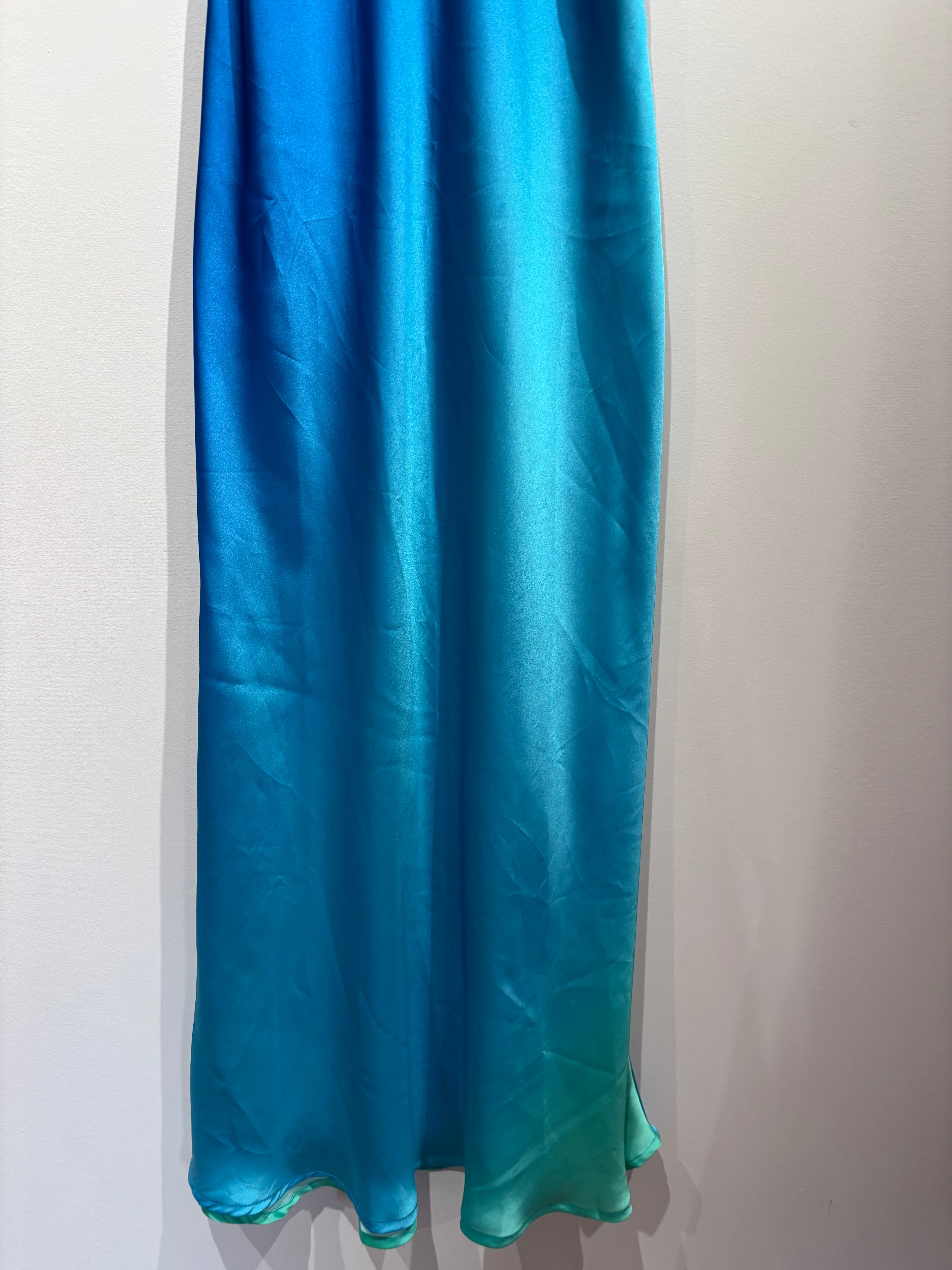 blue 12th tribe ombre slip maxi dress, small