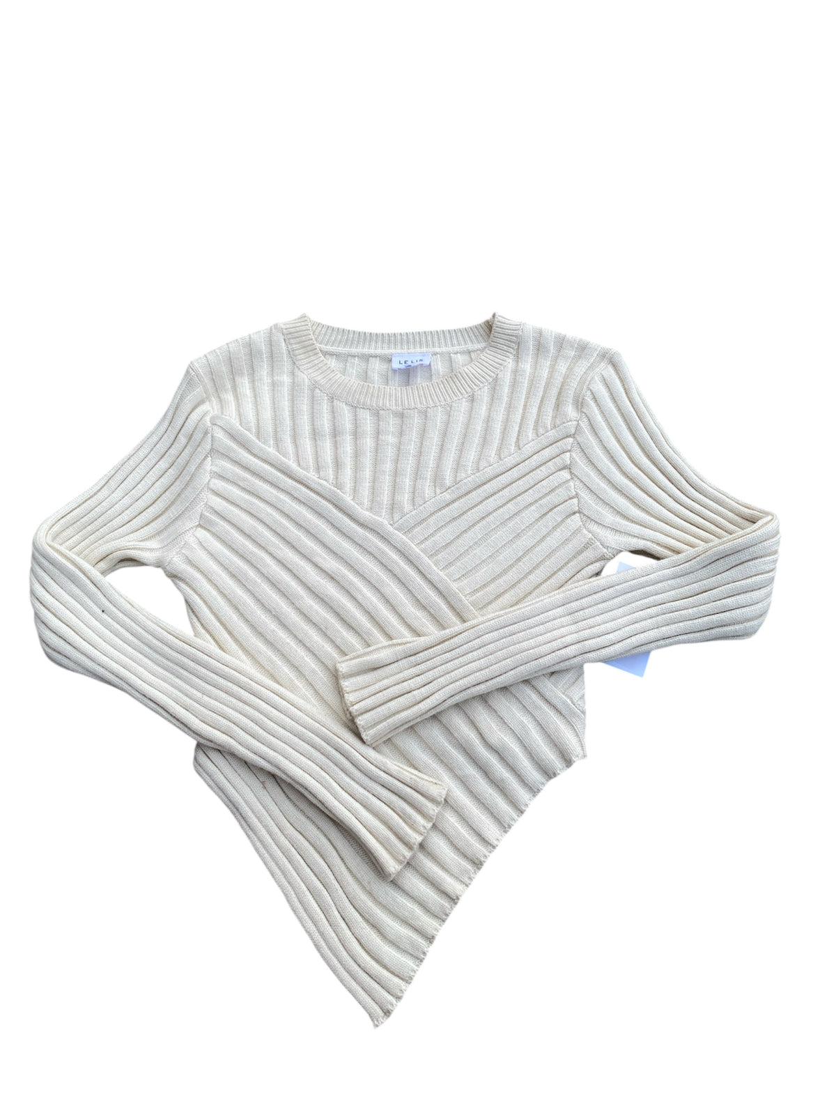 beige lelis ribbed ls top, m