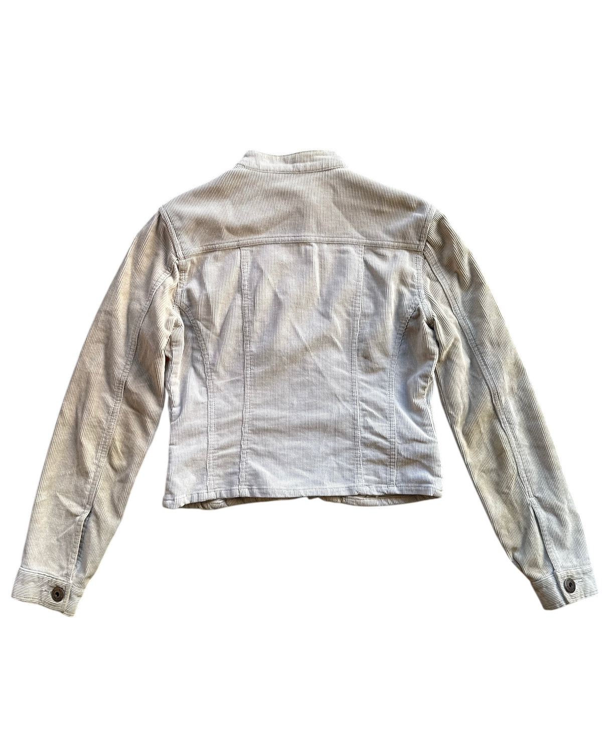 beige so cord zip up jacket, s