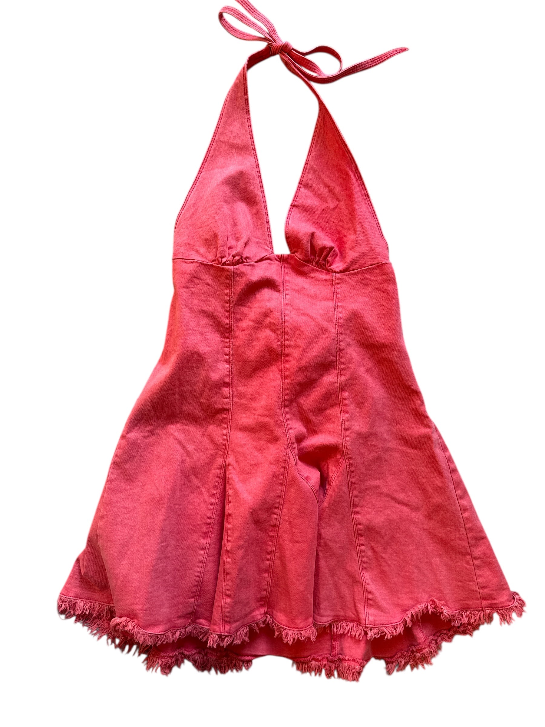 coral kimchi blue nwt denim halter, L