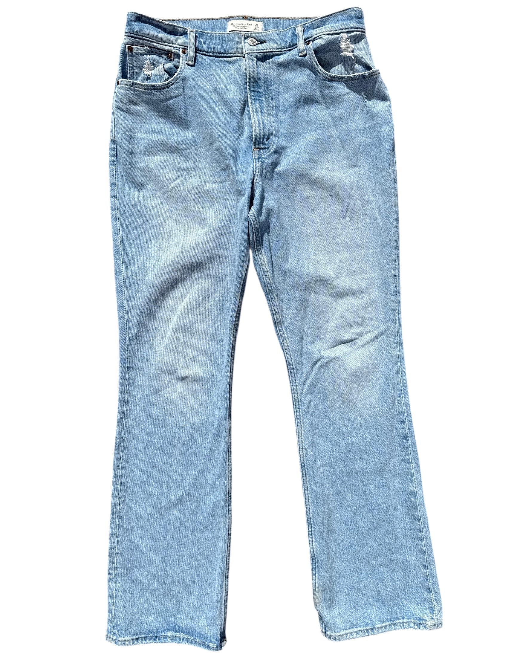 light wash Abercrombie the 70s vintage ultra hi rise flare, 12R