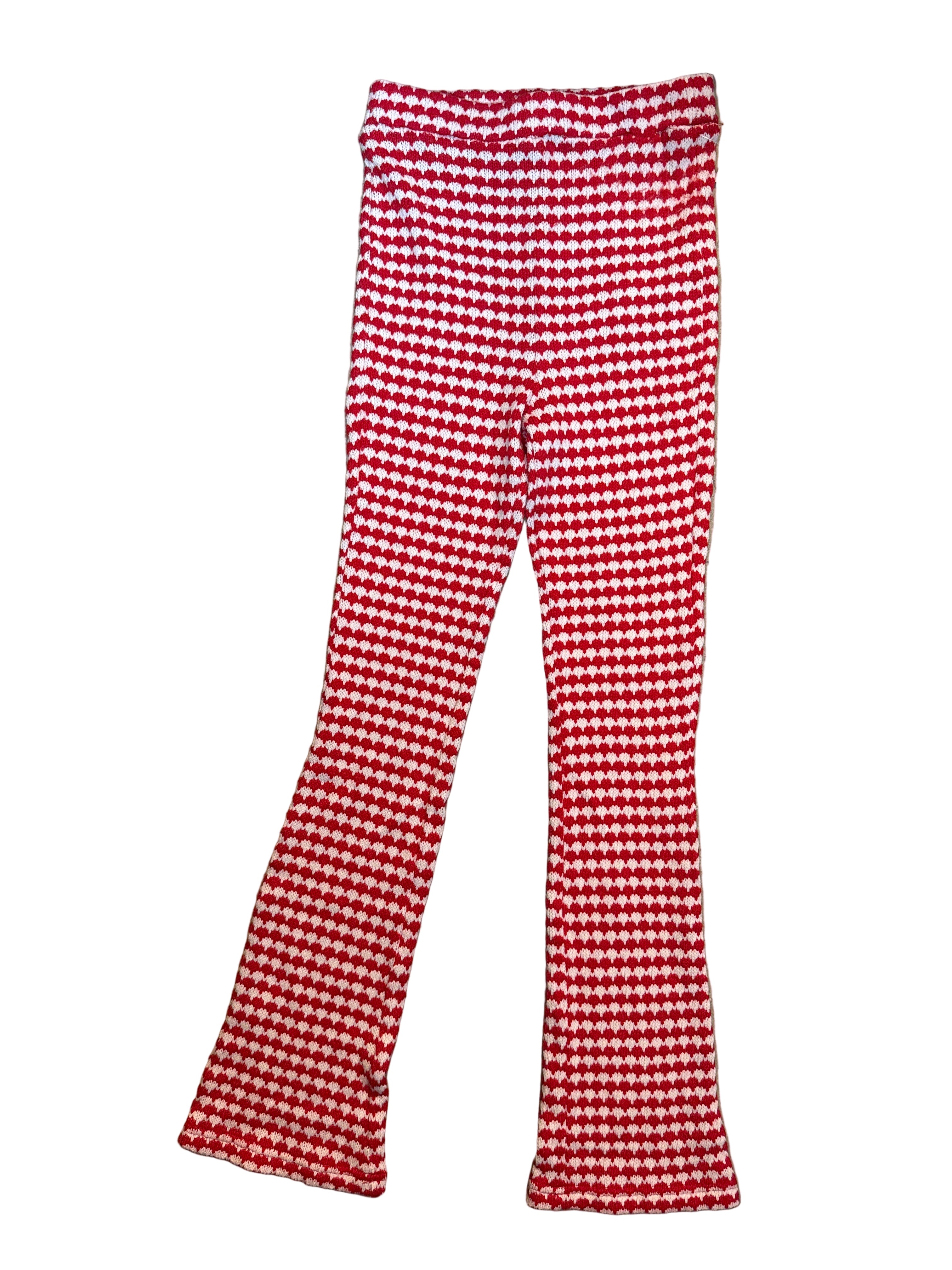 Red white Zara Nwot patterned knit pants, S