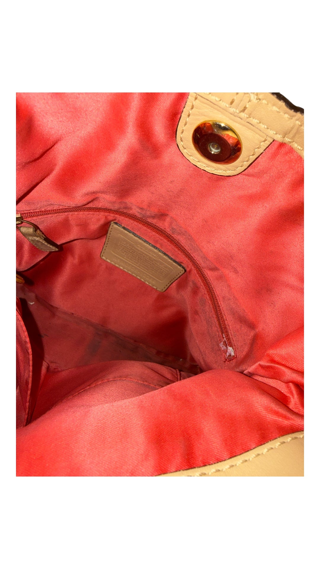 tan coach 2008 Bonnie Leather Foldover Tote