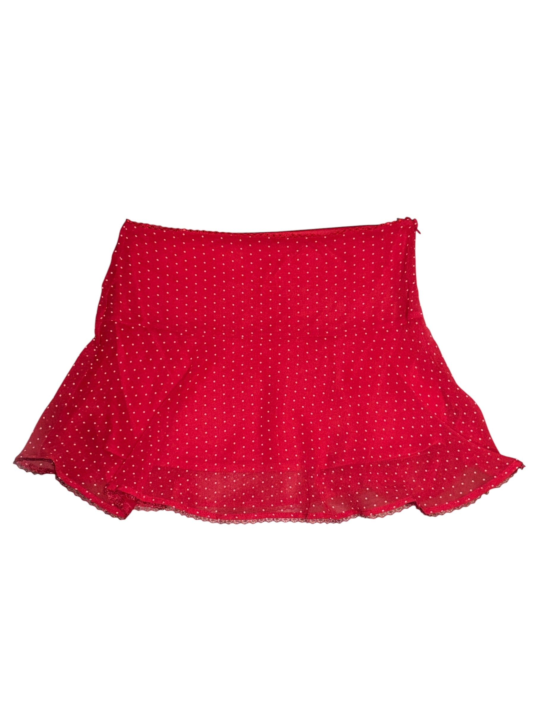 red wild fable flowy polka mini, s