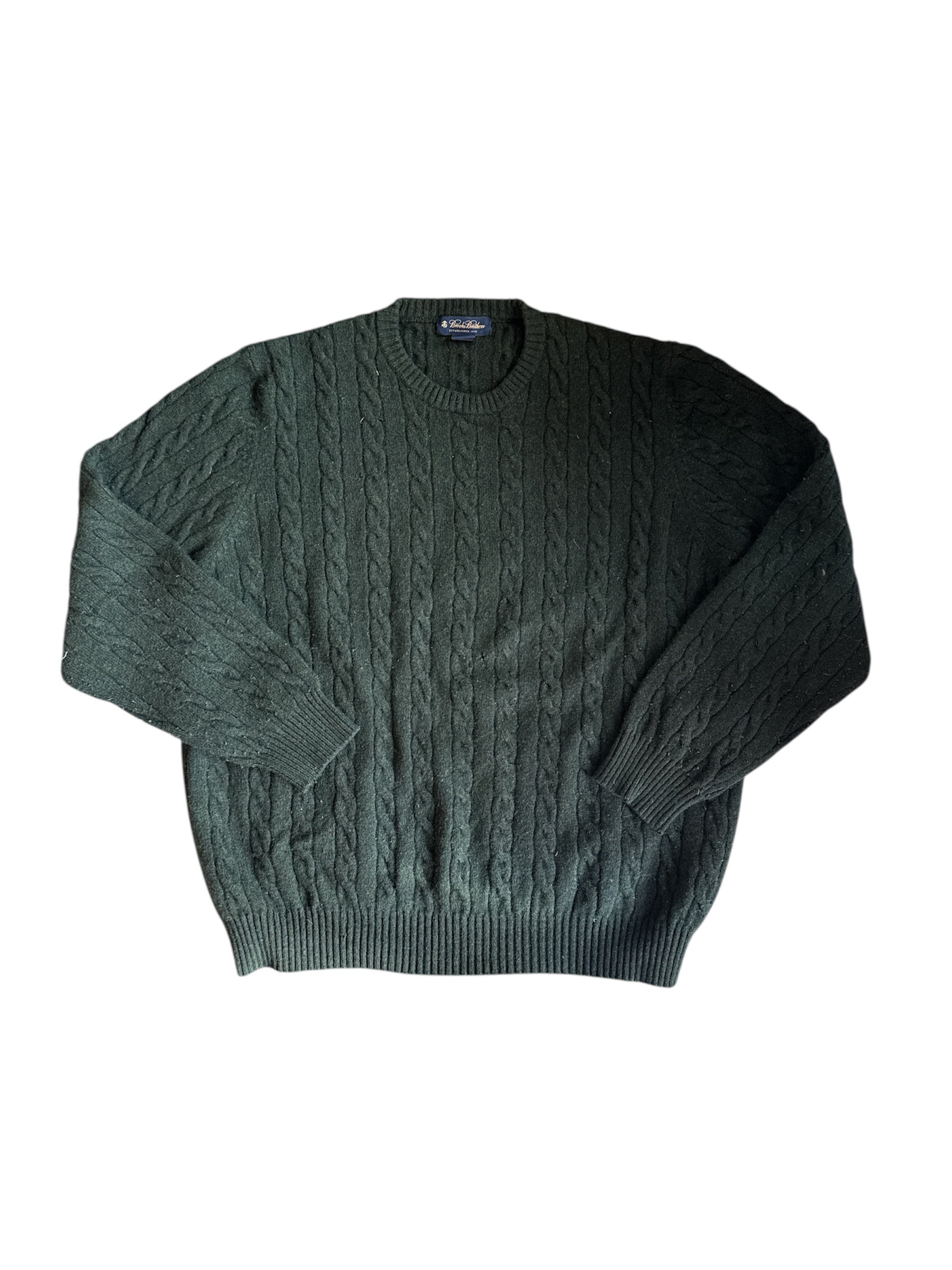 green brooks brothers wool cashmere blend sweater, xxl
