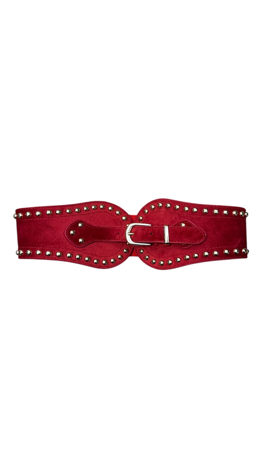 red studded waist belt