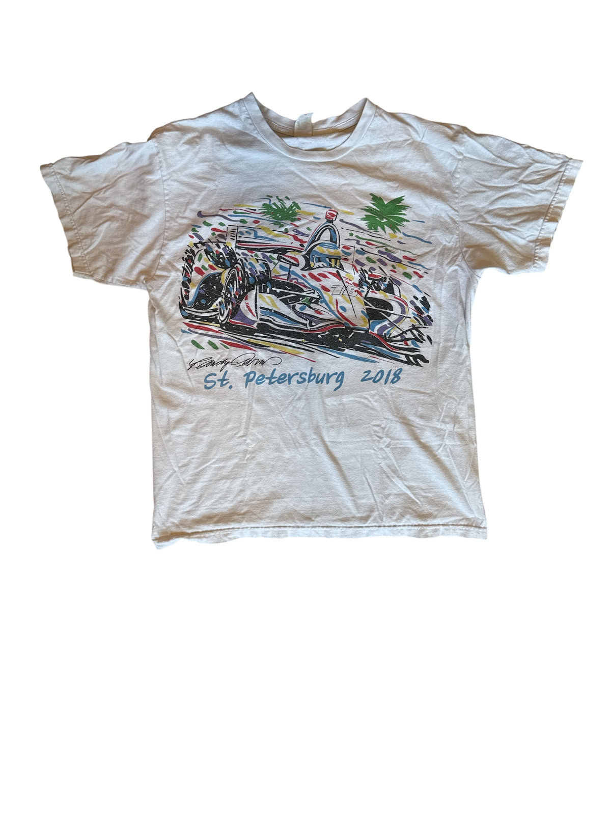white multi gilden il be right back tee, l