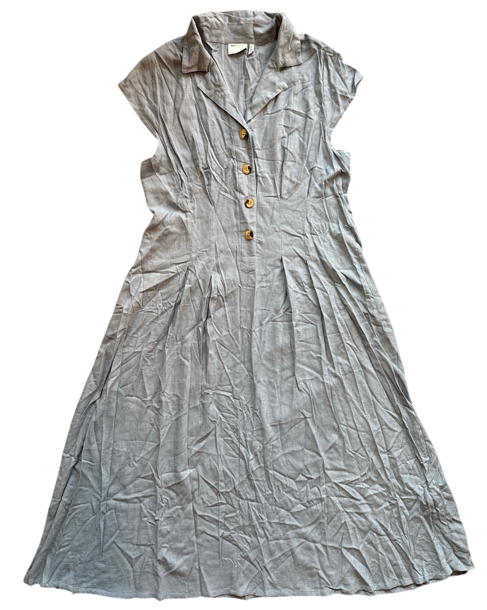 blue asos button down dress, 16
