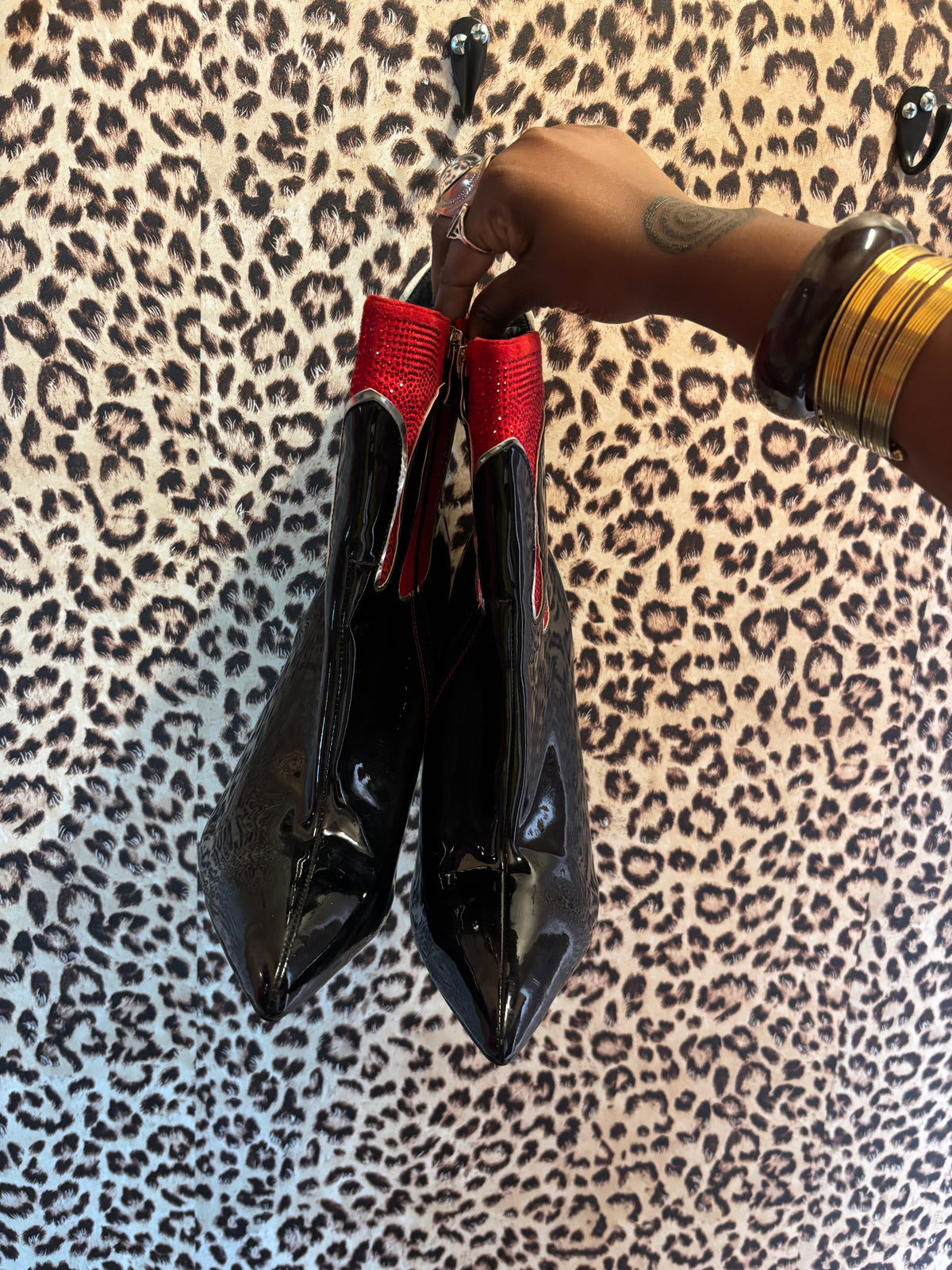 black red azalea wang bedazzled heels, 11