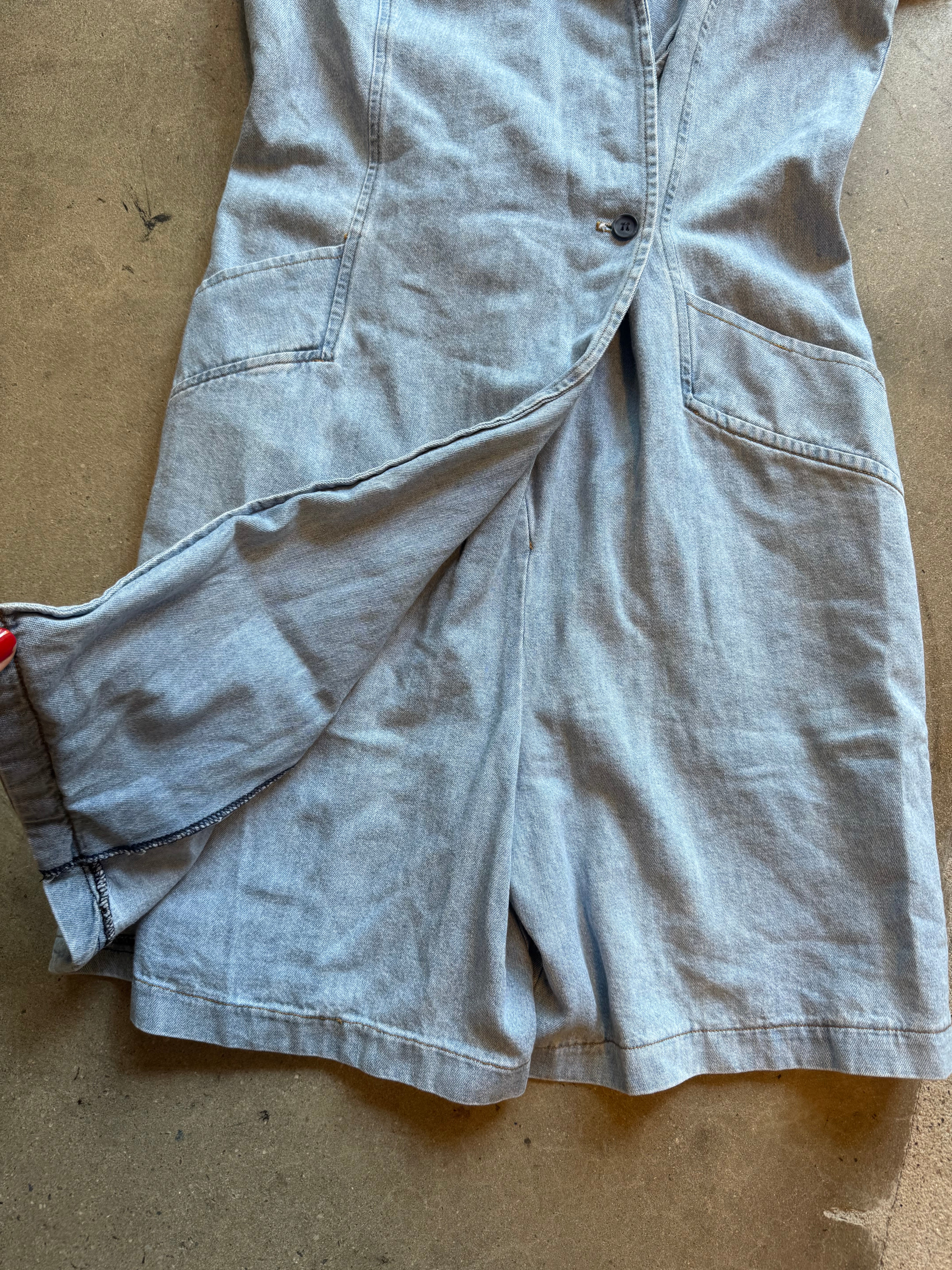 blue california influence vtg chambray tank dress, 7/8