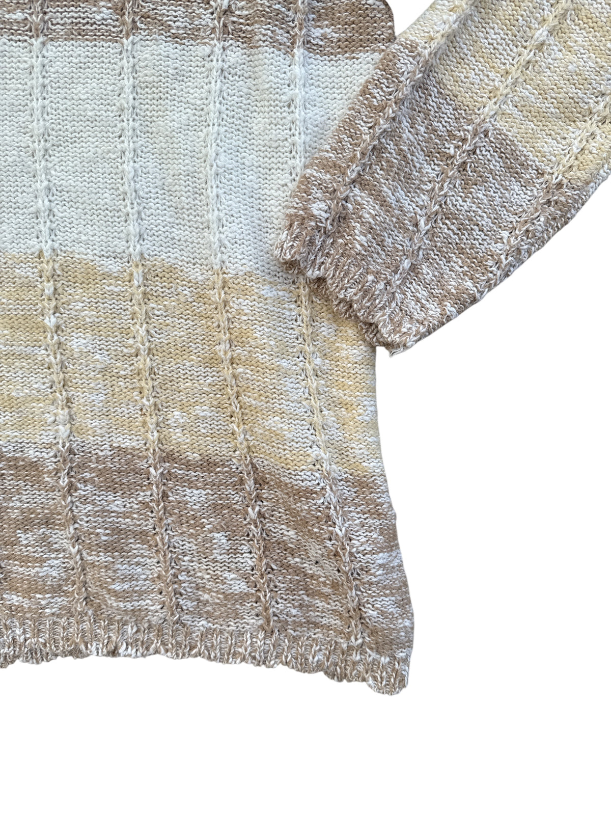 beige spice of life vtg stripe sweater, L