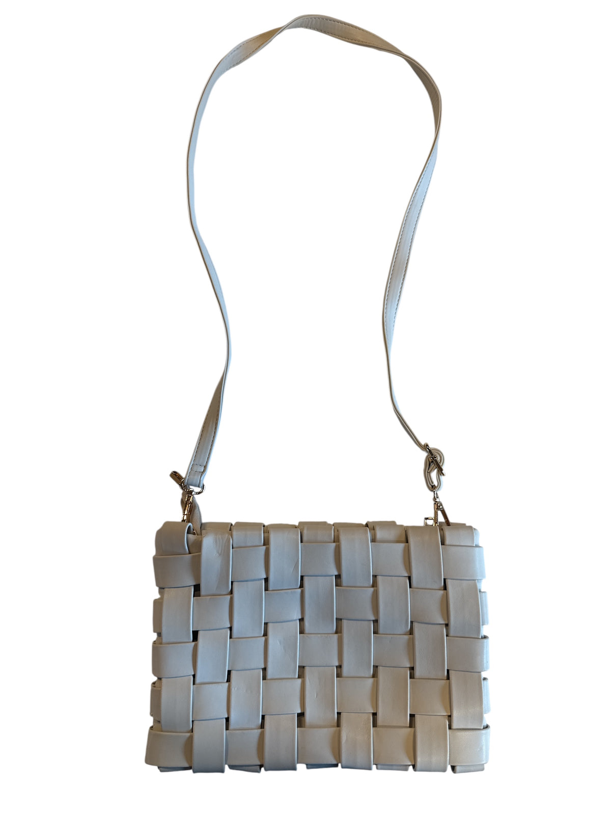 cream white anthropologie woven crossbody bag