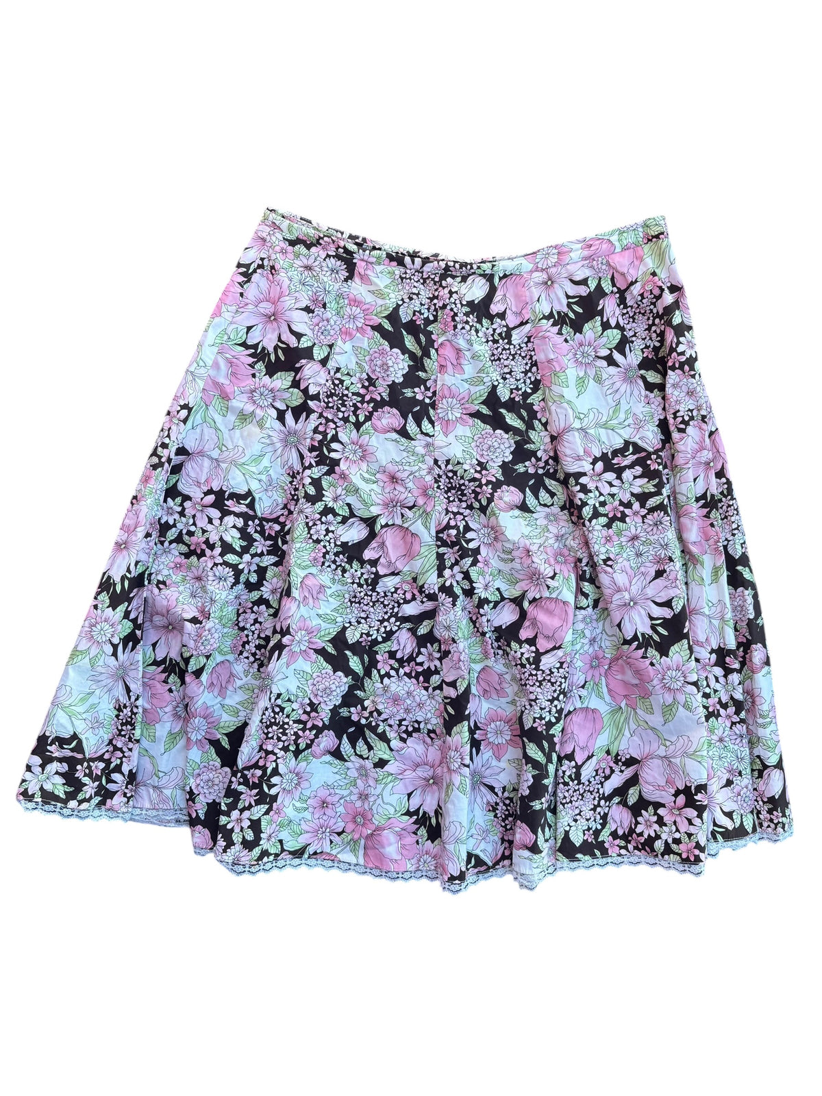 brown pink dress barn floral midi skirt, 12