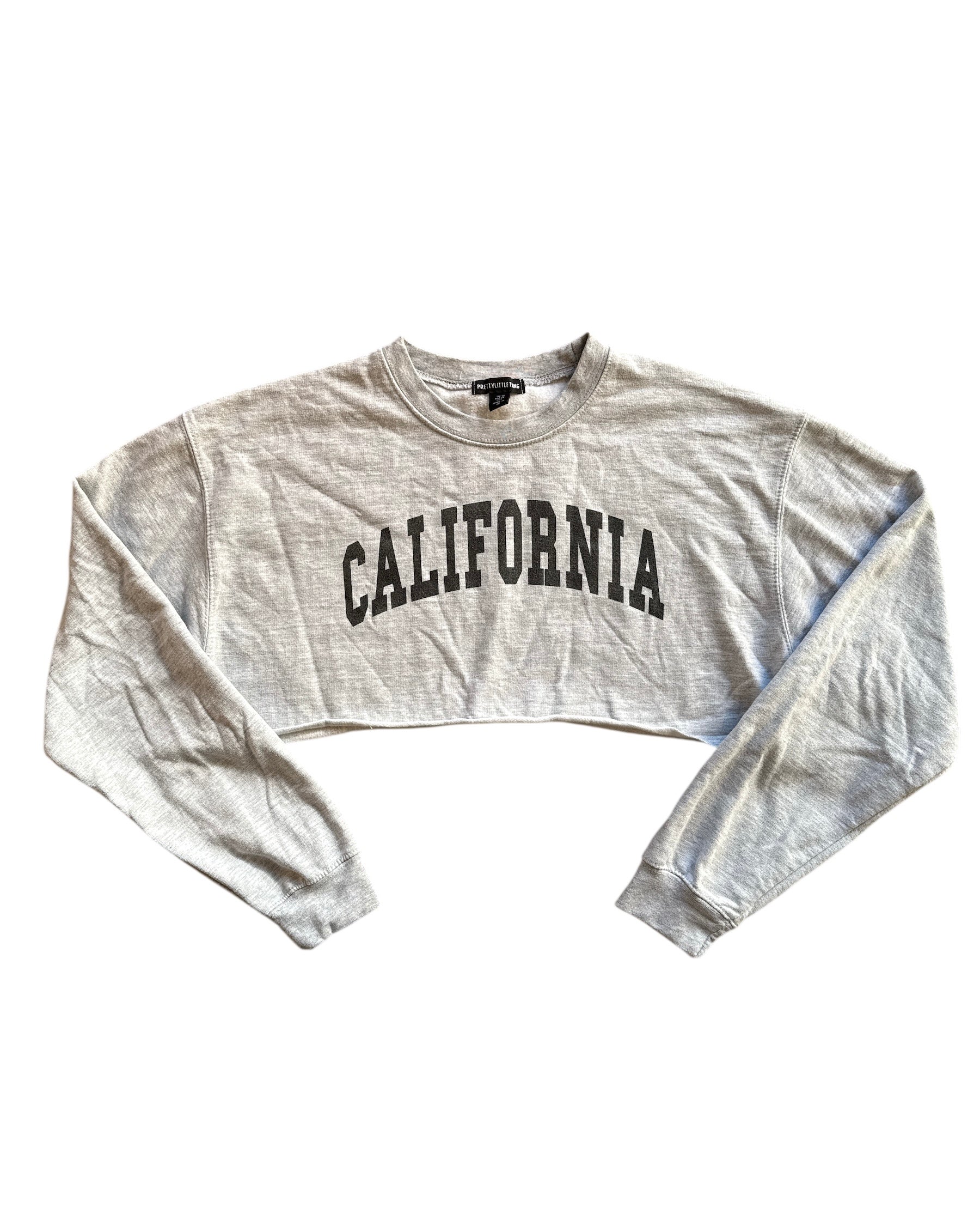 grey prettylittlething california crew, m
